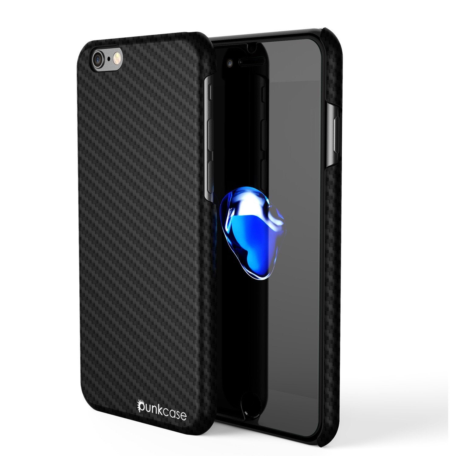 iPhone 7 Case, Punkcase CarbonShield Jet Black with 0.3mm Tempered Glass - PunkCase NZ