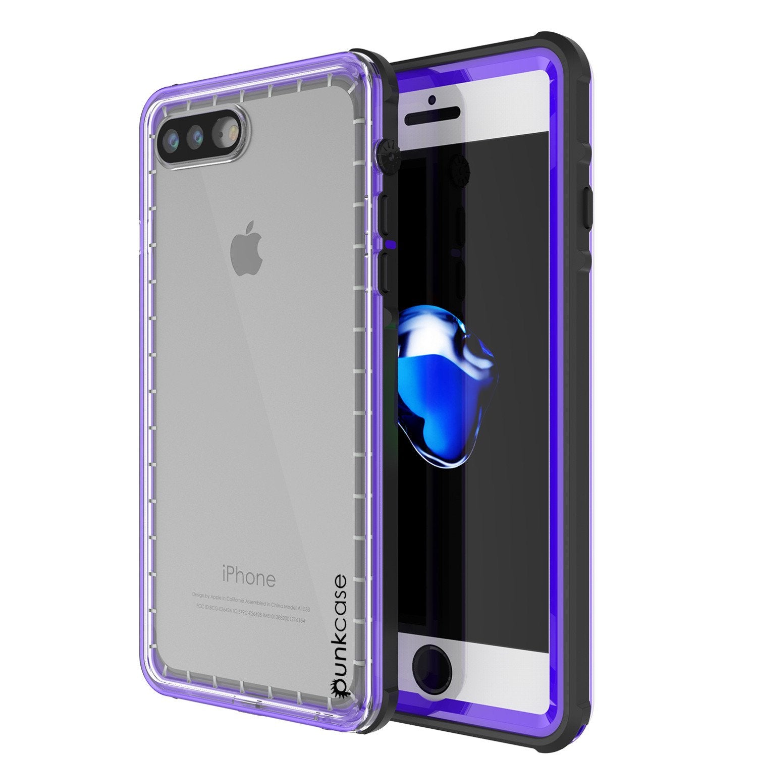 iPhone 7+ Plus Waterproof Case, PUNKcase CRYSTAL Purple W/ Attached Screen Protector  | Warranty - PunkCase NZ