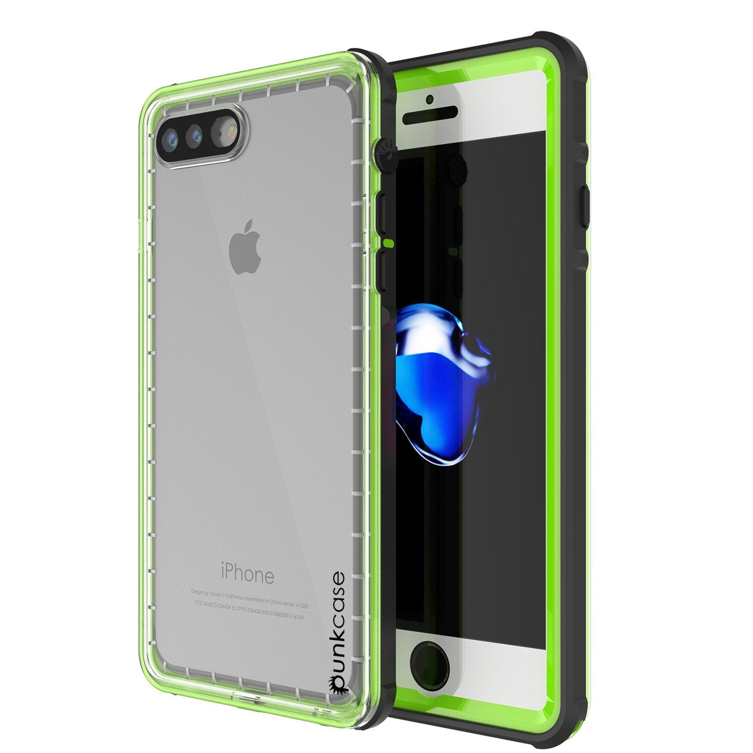 iPhone 7+ Plus Waterproof Case, PUNKcase CRYSTAL Light Green  W/ Attached Screen Protector  | Warranty - PunkCase NZ