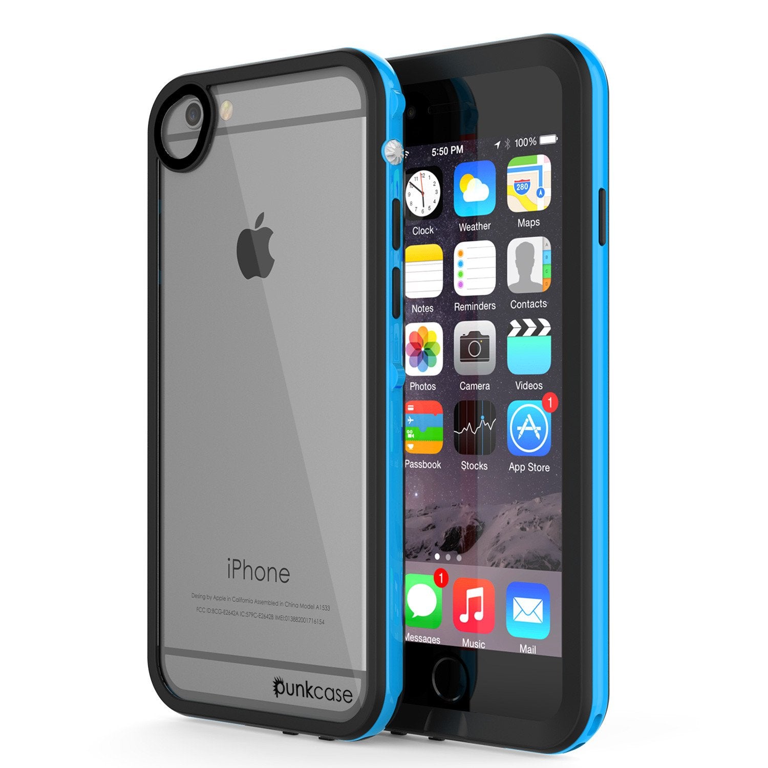 Apple iPhone 7 Waterproof Case, PUNKcase CRYSTAL 2.0 Light Blue  W/ Attached Screen Protector  | Warranty - PunkCase NZ