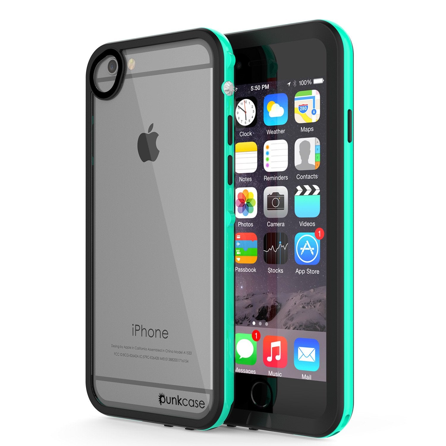 Apple iPhone 7 Waterproof Case, PUNKcase CRYSTAL 2.0 Teal W/ Attached Screen Protector  | Warranty - PunkCase NZ