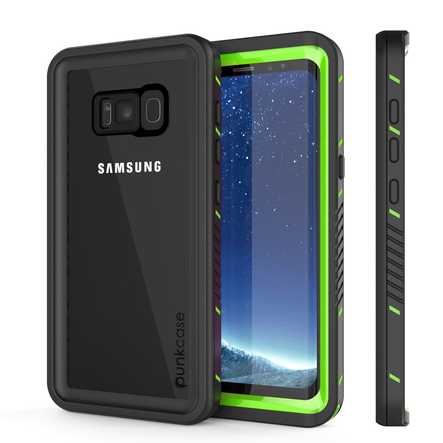 Galaxy S8 PLUS Waterproof Case, Punkcase [Extreme Series] [Slim Fit] [IP68 Certified] [Shockproof] [Snowproof] [Dirproof] Armor Cover W/ Built In Screen Protector for Samsung Galaxy S8+ [Green]