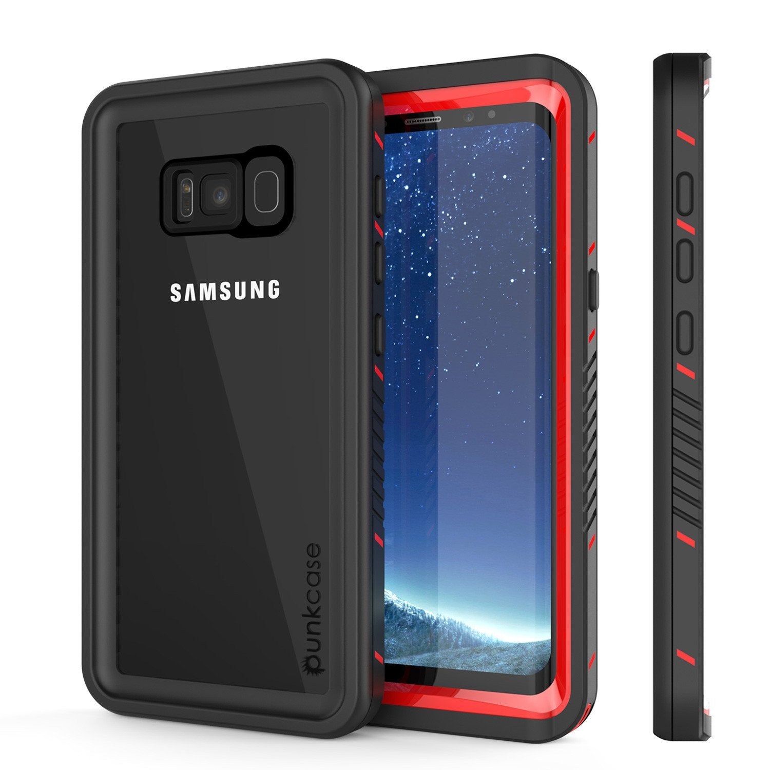 Galaxy S8 Waterproof Case, Punkcase [Extreme Series] [Slim Fit] [IP68 Certified] [Shockproof] [Snowproof] [Dirproof] Armor Cover W/ Built In Screen Protector for Samsung Galaxy S8 [Red]