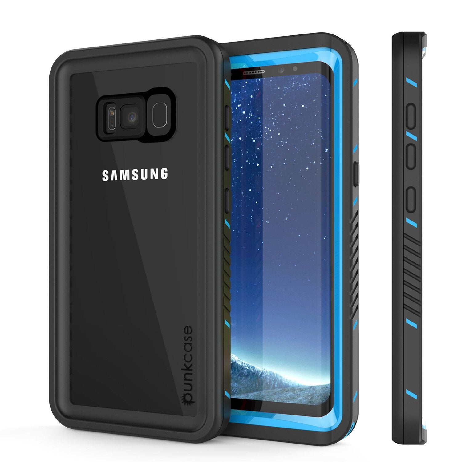 Galaxy S8 PLUS Waterproof Case, Punkcase [Extreme Series] [Slim Fit] [IP68 Certified] [Shockproof] [Snowproof] [Dirproof] Armor Cover [Light Blue]