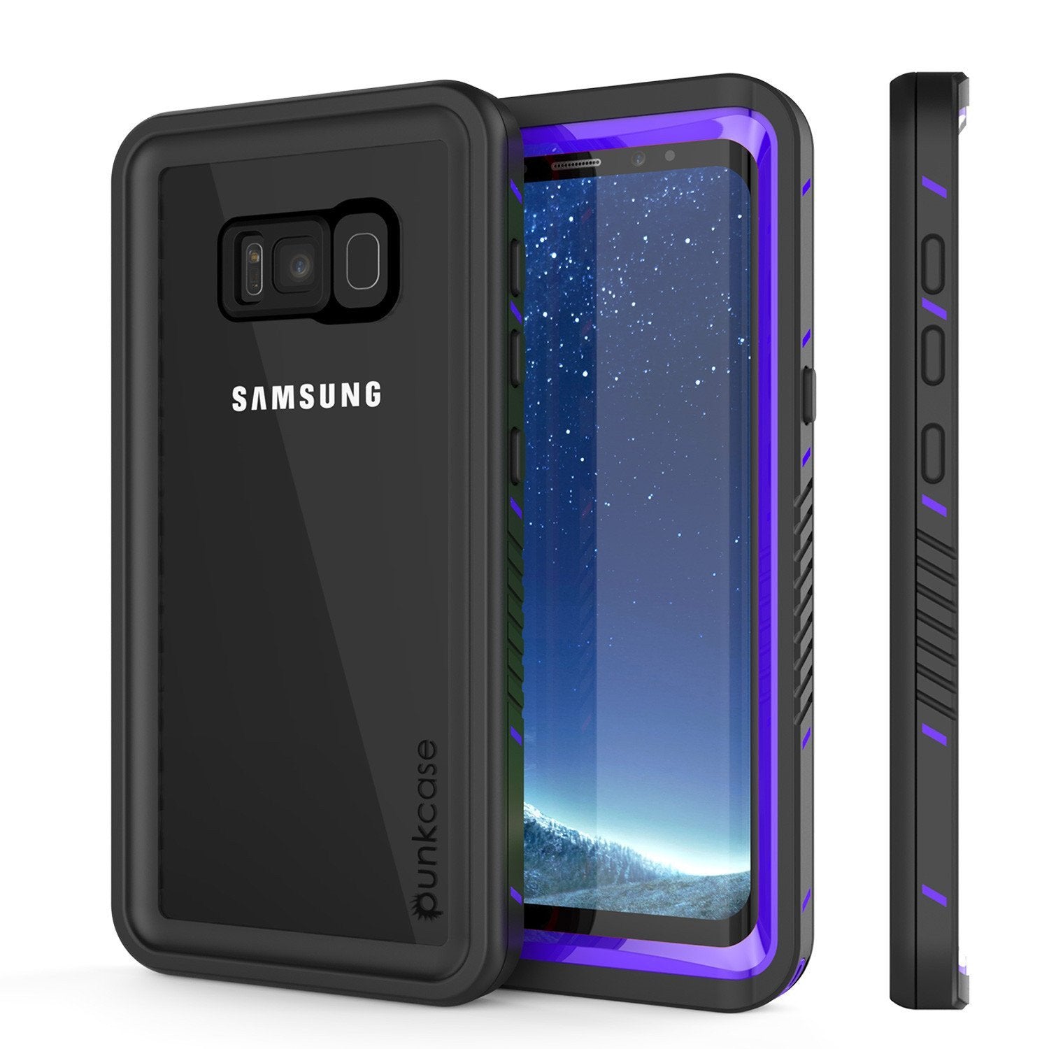 Galaxy S8 PLUS Waterproof Case, Punkcase [Extreme Series] [Slim Fit] [IP68 Certified] [Shockproof] [Snowproof] [Dirproof] Armor Cover W/ Built In Screen Protector for Samsung Galaxy S8+ [Purple]