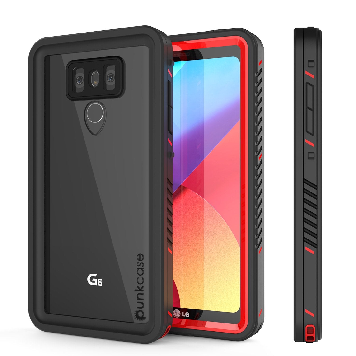 LG G6 Waterproof Case, Punkcase [Extreme Series] [Slim Fit] [IP68 Certified] [Shockproof] [Snowproof] [Dirproof] Armor Cover W/ Built In Screen Protector for LG G6 [RED]
