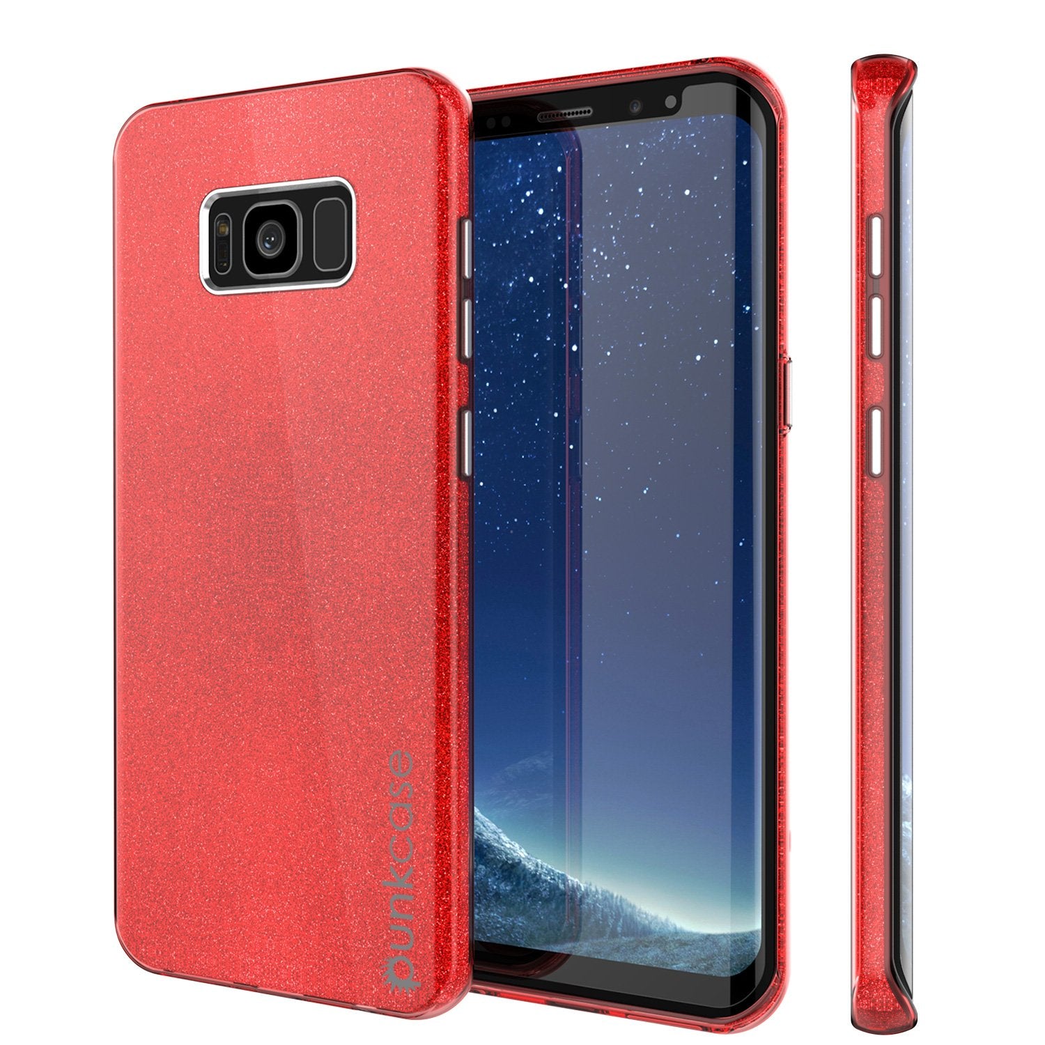 Galaxy S8 Case, Punkcase Galactic 2.0 Series Ultra Slim Protective Armor TPU Cover w/ PunkShield Screen Protector | Lifetime Exchange Warranty | Designed for Samsung Galaxy S8 [Red]
