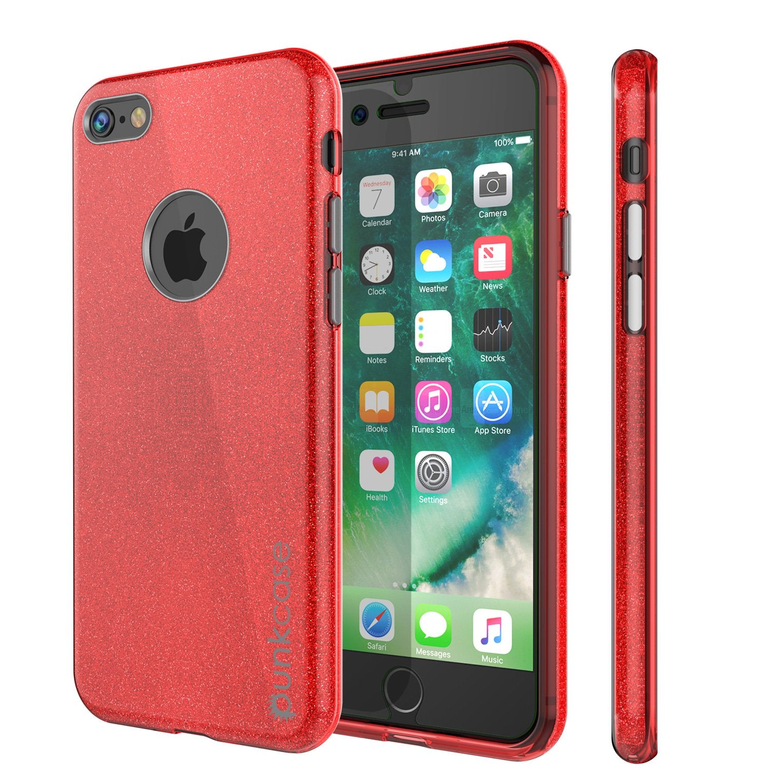 iPhone 8 Case, Punkcase Galactic 2.0 Series Ultra Slim Protective Armor TPU Cover [Red]