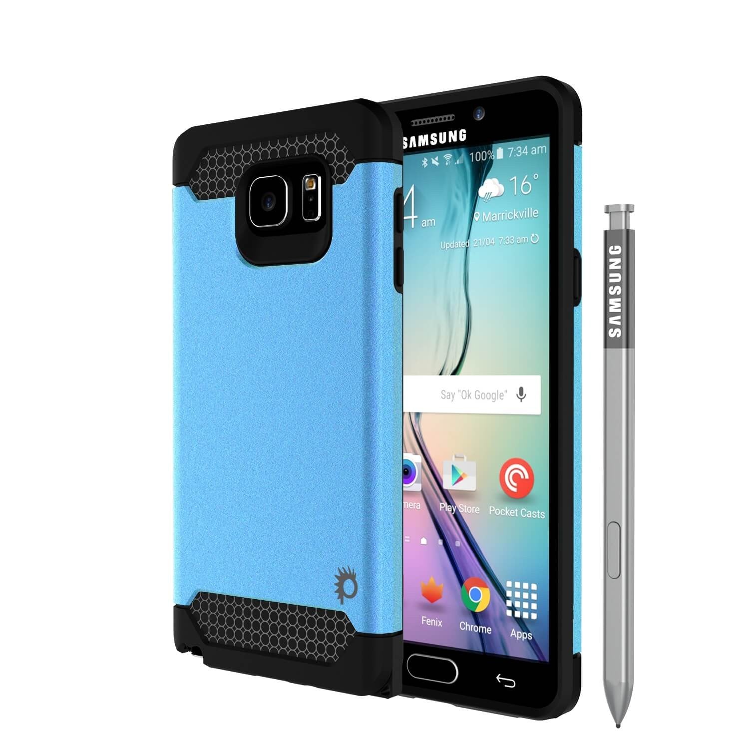 Galaxy Note 5 Case PunkCase Galactic Teal Series Slim Armor Soft Cover Case w/ Tempered Glass - PunkCase NZ