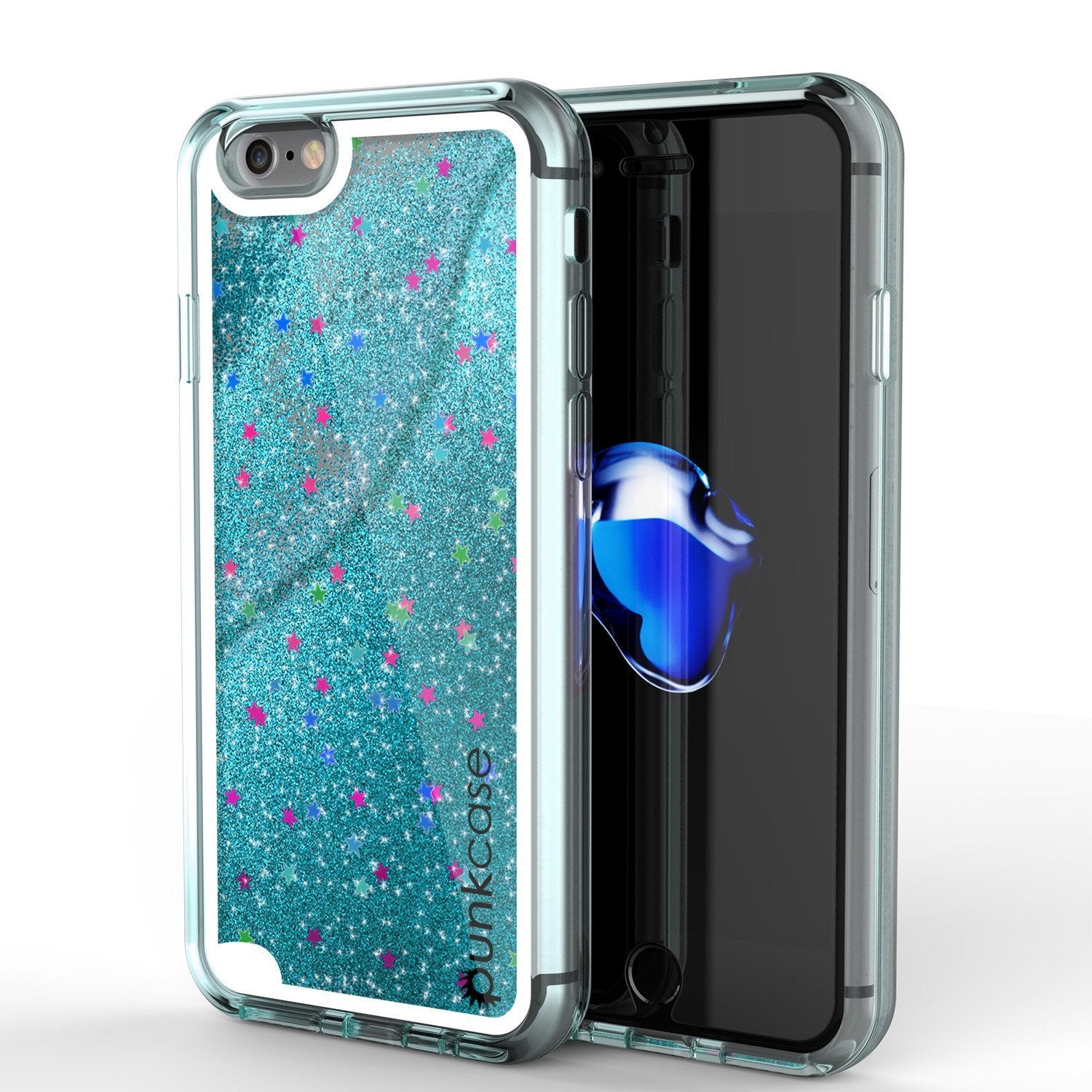 iPhone 8 Case, PunkCase LIQUID Teal Series, Protective Dual Layer Floating Glitter Cover - PunkCase NZ
