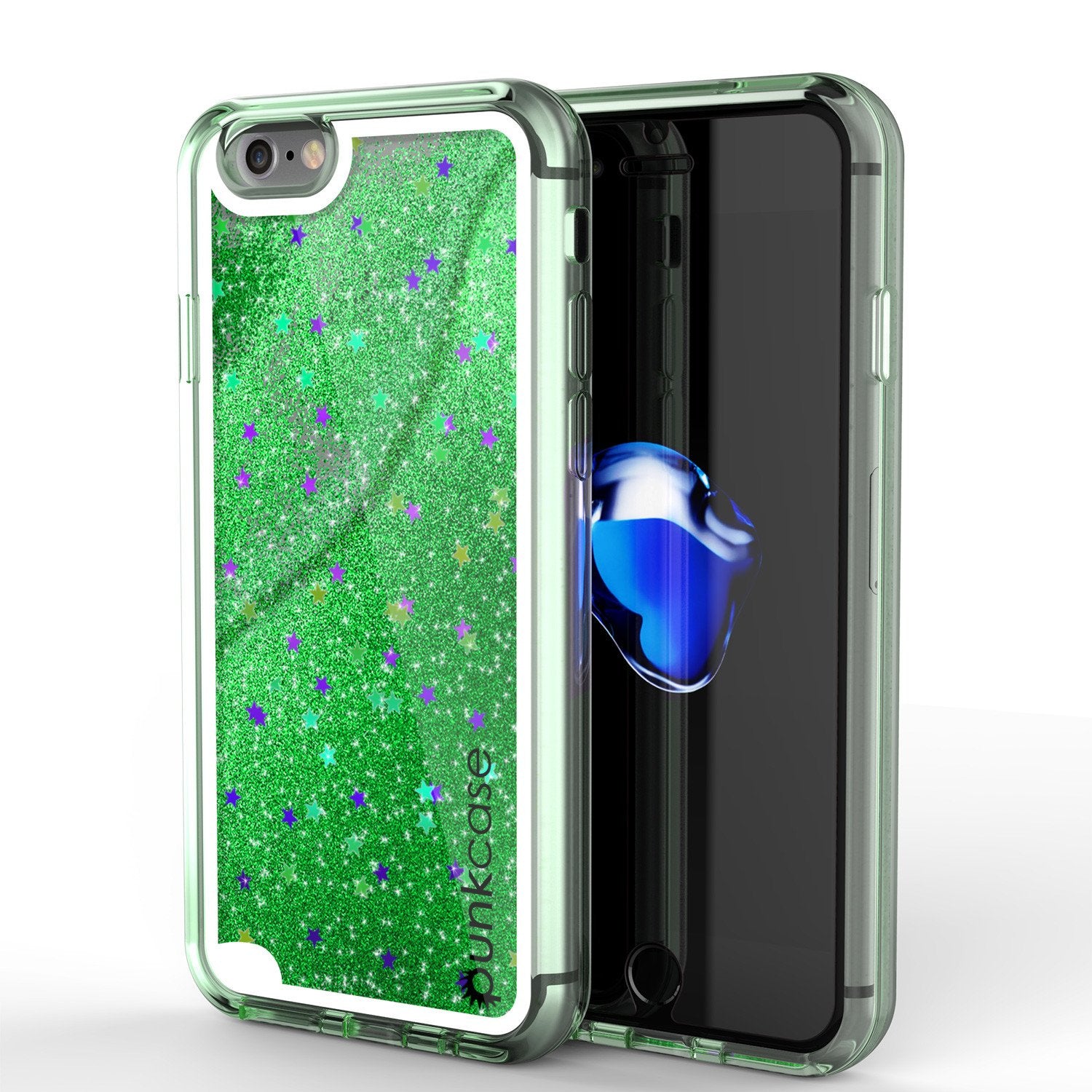 iPhone 7 Case, PunkCase LIQUID Green Series, Protective Dual Layer Floating Glitter Cover - PunkCase NZ