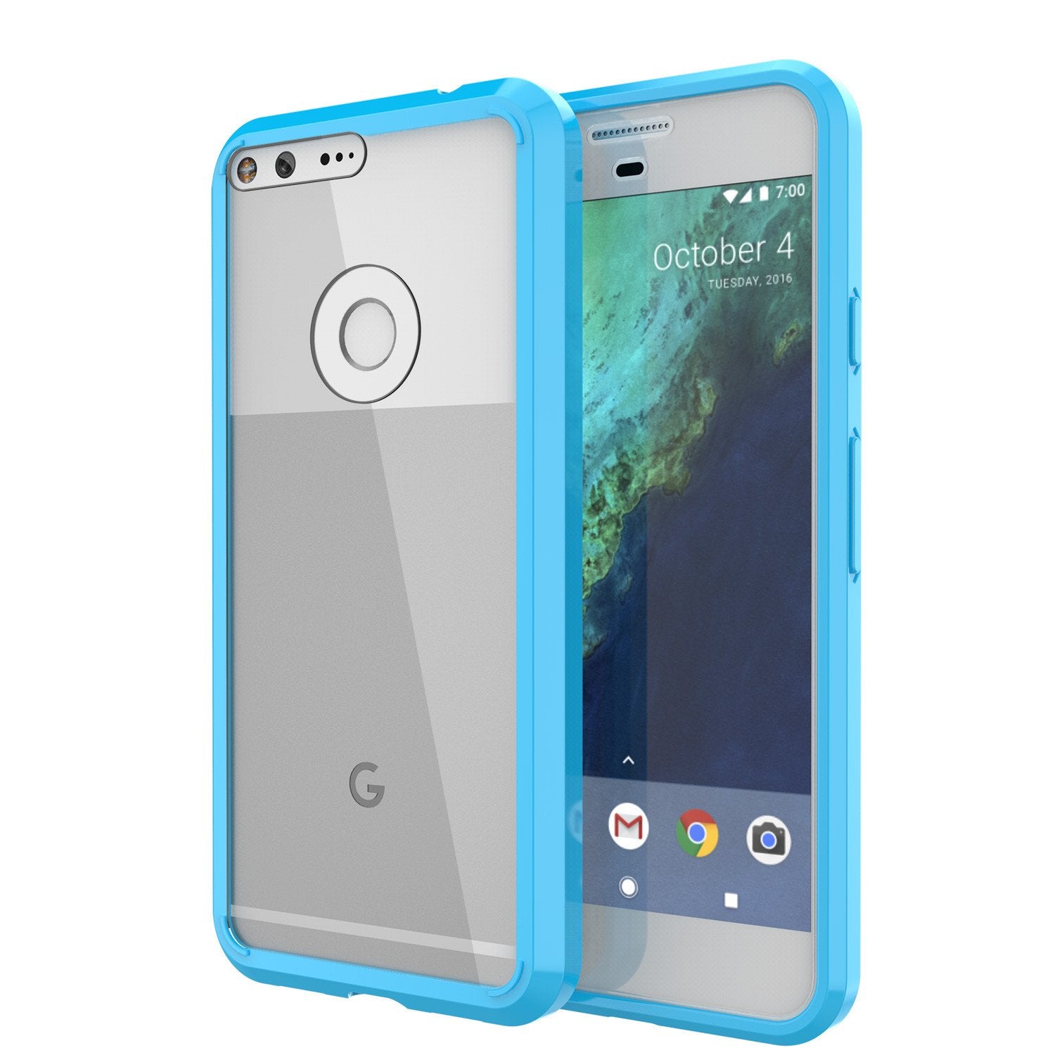 Google Pixel Case Punkcase® LUCID 2.0 Light Blue Series w/ PUNK SHIELD Glass Screen Protector | Ultra Fit