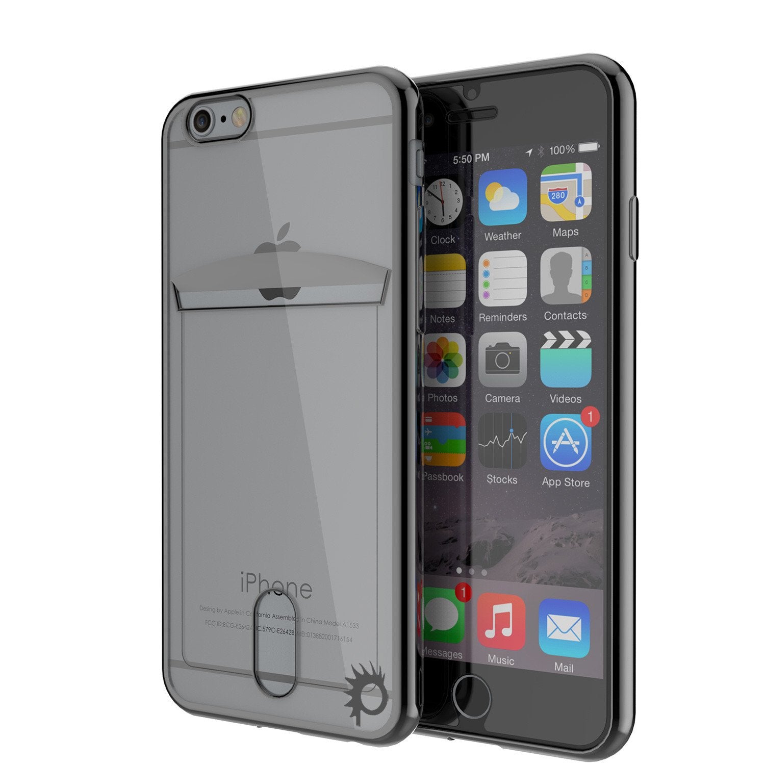 iPhone 6s+ Plus/6+ Plus Case, PUNKCASE® LUCID Black Series | Card Slot | SHIELD Screen Protector
