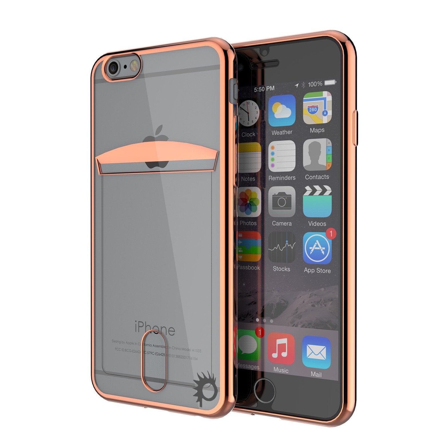 iPhone 6s+ Plus/6+ Plus Case, PUNKCASE® LUCID Rose Gold Series | Card Slot | SHIELD Screen Protector