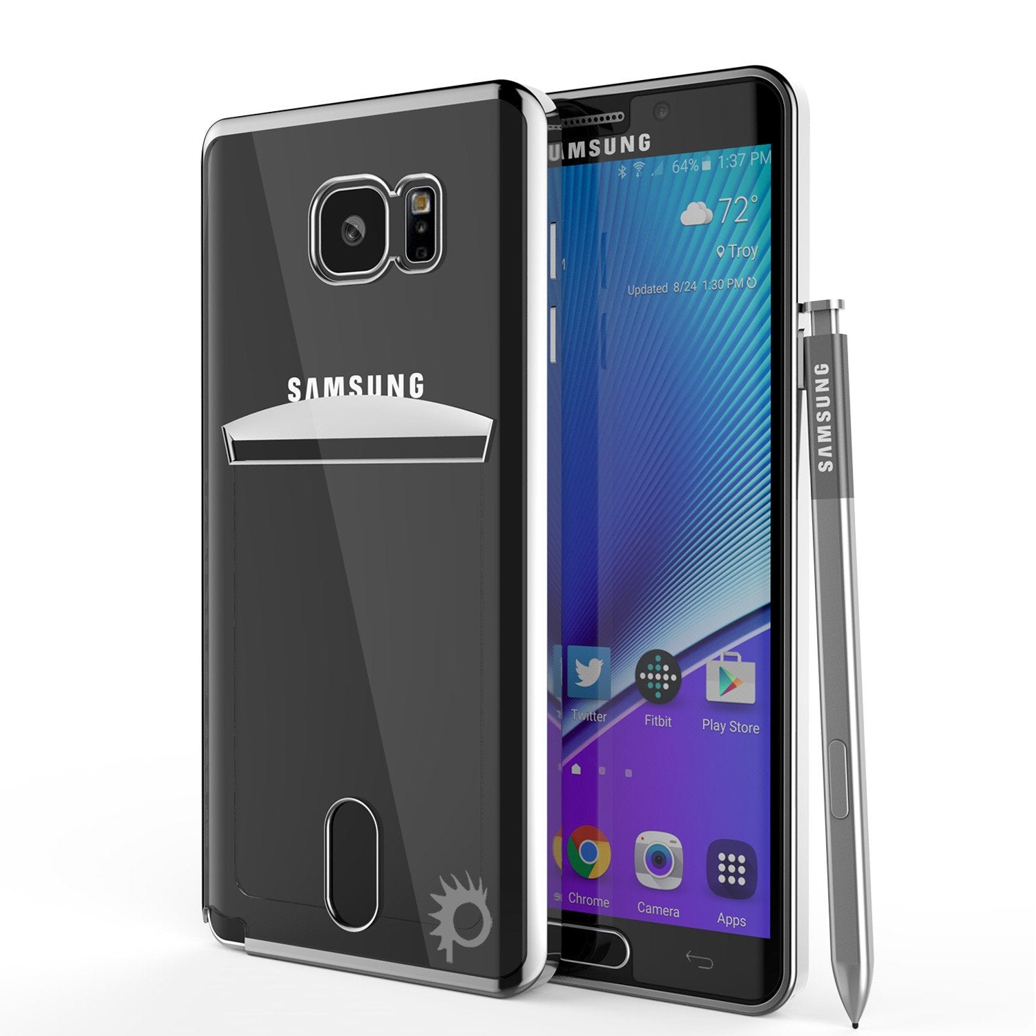 Galaxy Note 5 Case, PUNKCASE® LUCID Silver Series | Card Slot | SHIELD Screen Protector | Ultra fit - PunkCase NZ