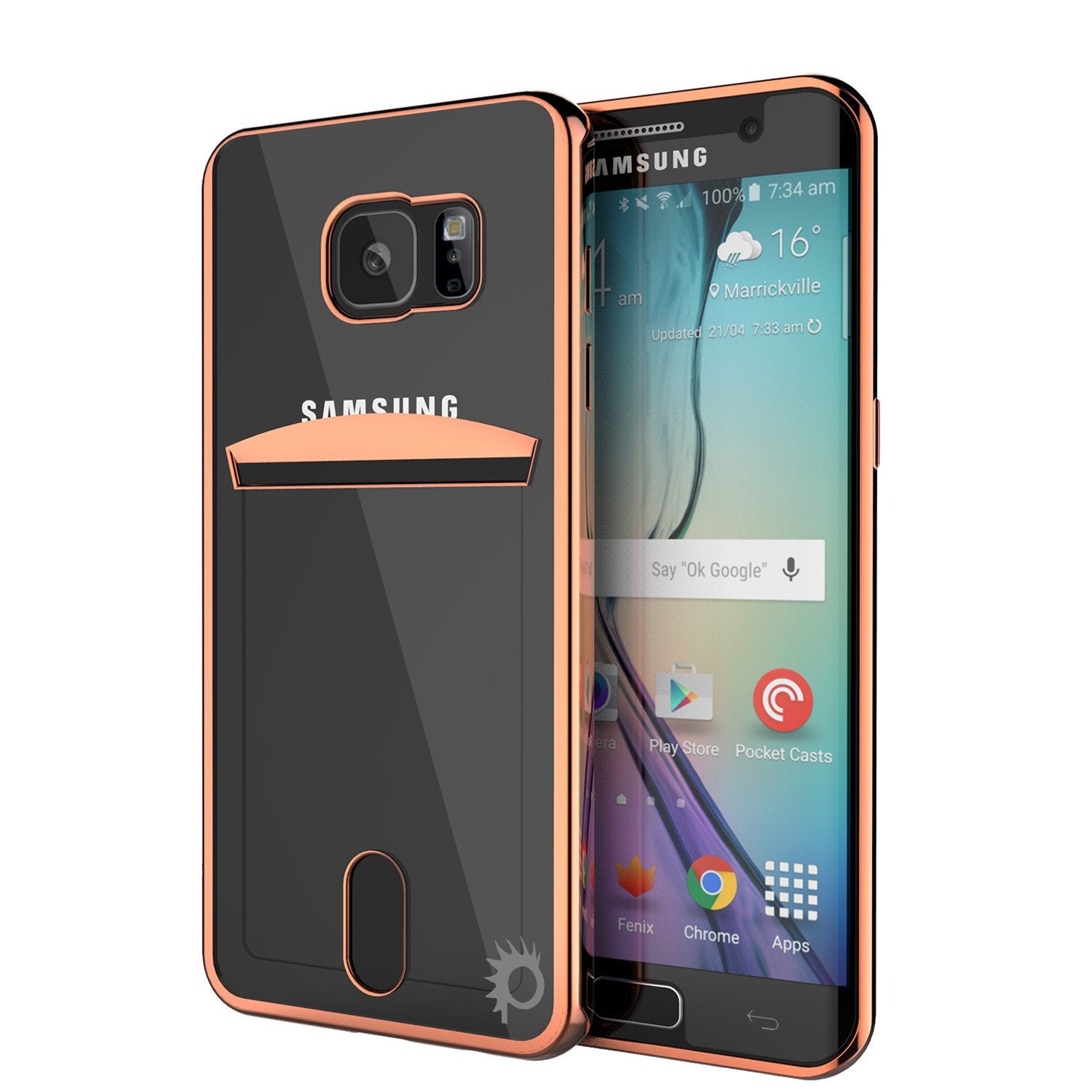 Galaxy S6 EDGE Case, PUNKCASE® LUCID Rose Gold Series | Card Slot | SHIELD Screen Protector