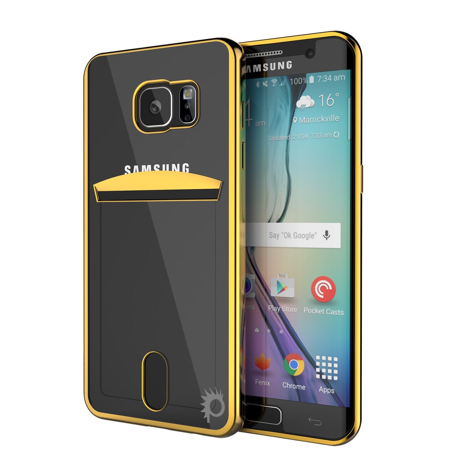 Galaxy S6 EDGE Case, PUNKCASE® LUCID Gold Series | Card Slot | SHIELD Screen Protector | Ultra fit