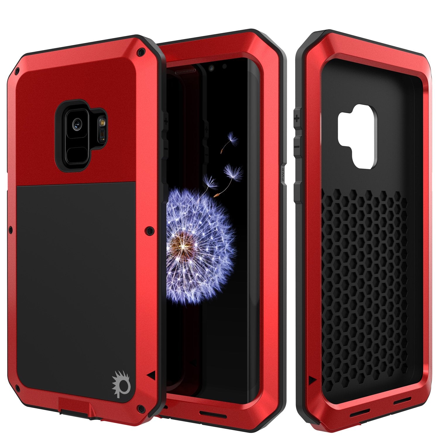 Galaxy S9 Metal Case, Heavy Duty Military Grade Rugged Armor Cover [shock proof] Hybrid Full Body Hard Aluminum & TPU Design [non slip] W/ Prime Drop Protection for Samsung Galaxy S9 [Red] - PunkCase NZ
