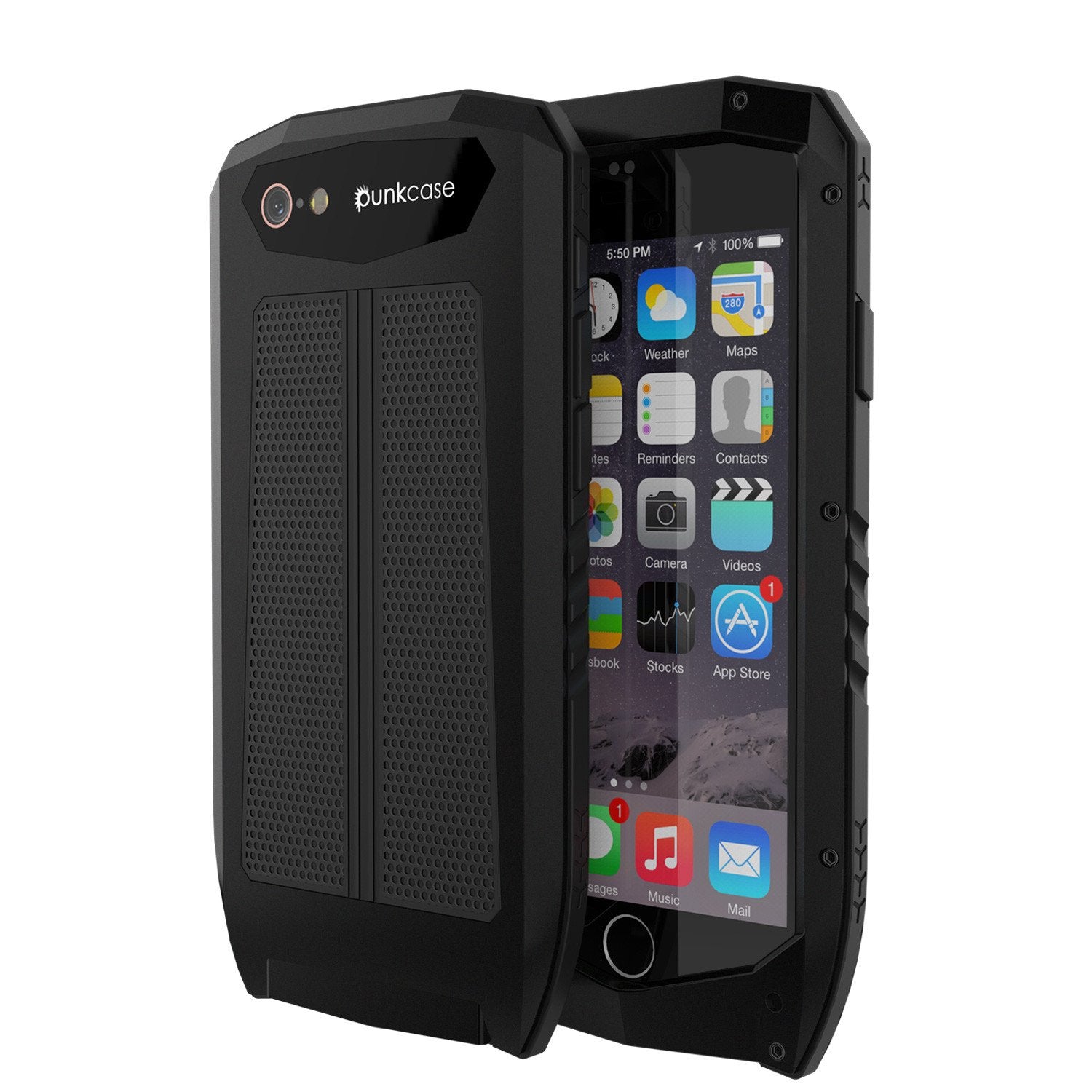 iPhone 6s/6 Case, Punkcase Metallic PRO Black Series Cover W/ Attached Screen Protector | Touch-ID - PunkCase NZ