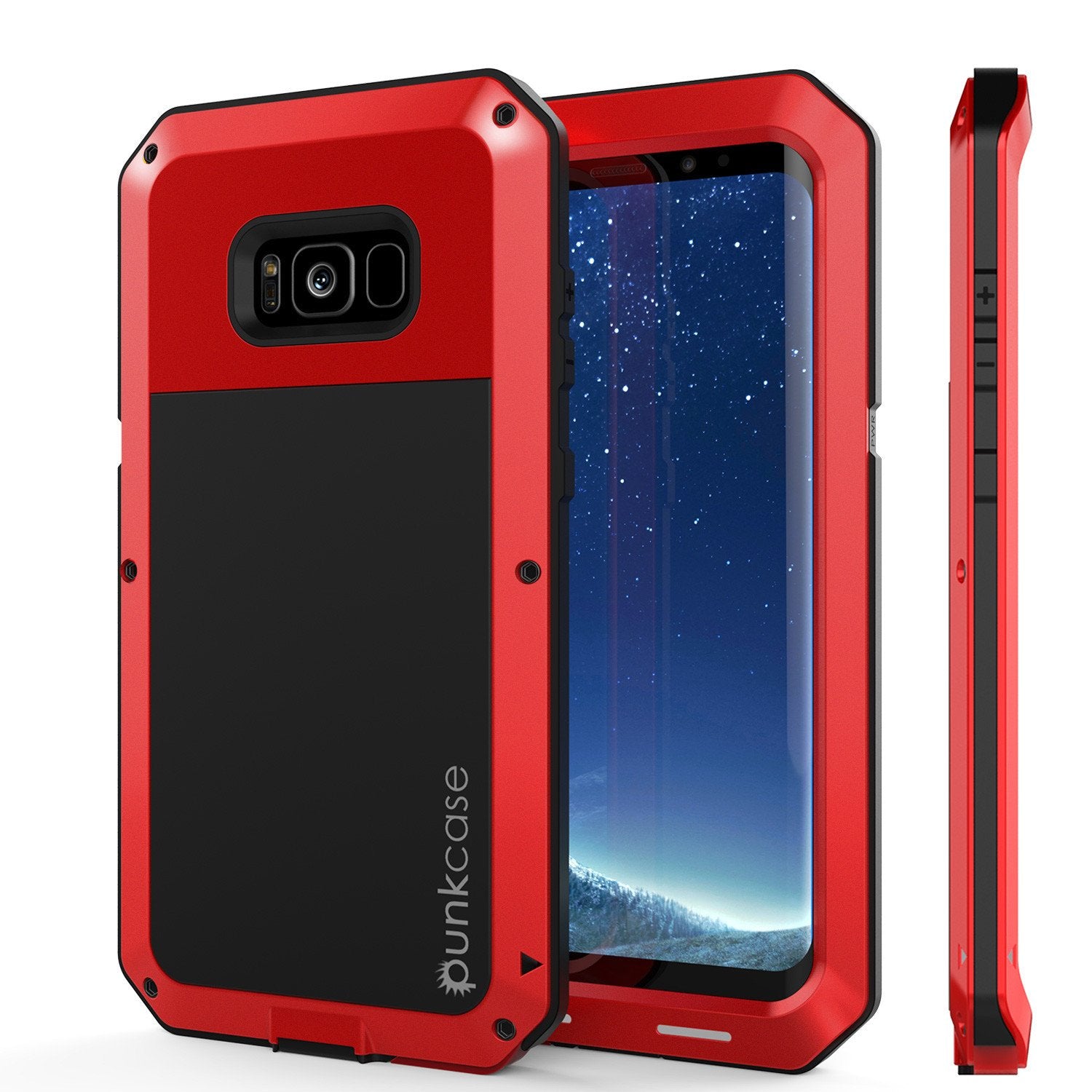 Galaxy S8  Case, PUNKcase Metallic Red Shockproof  Slim Metal Armor Case - PunkCase NZ