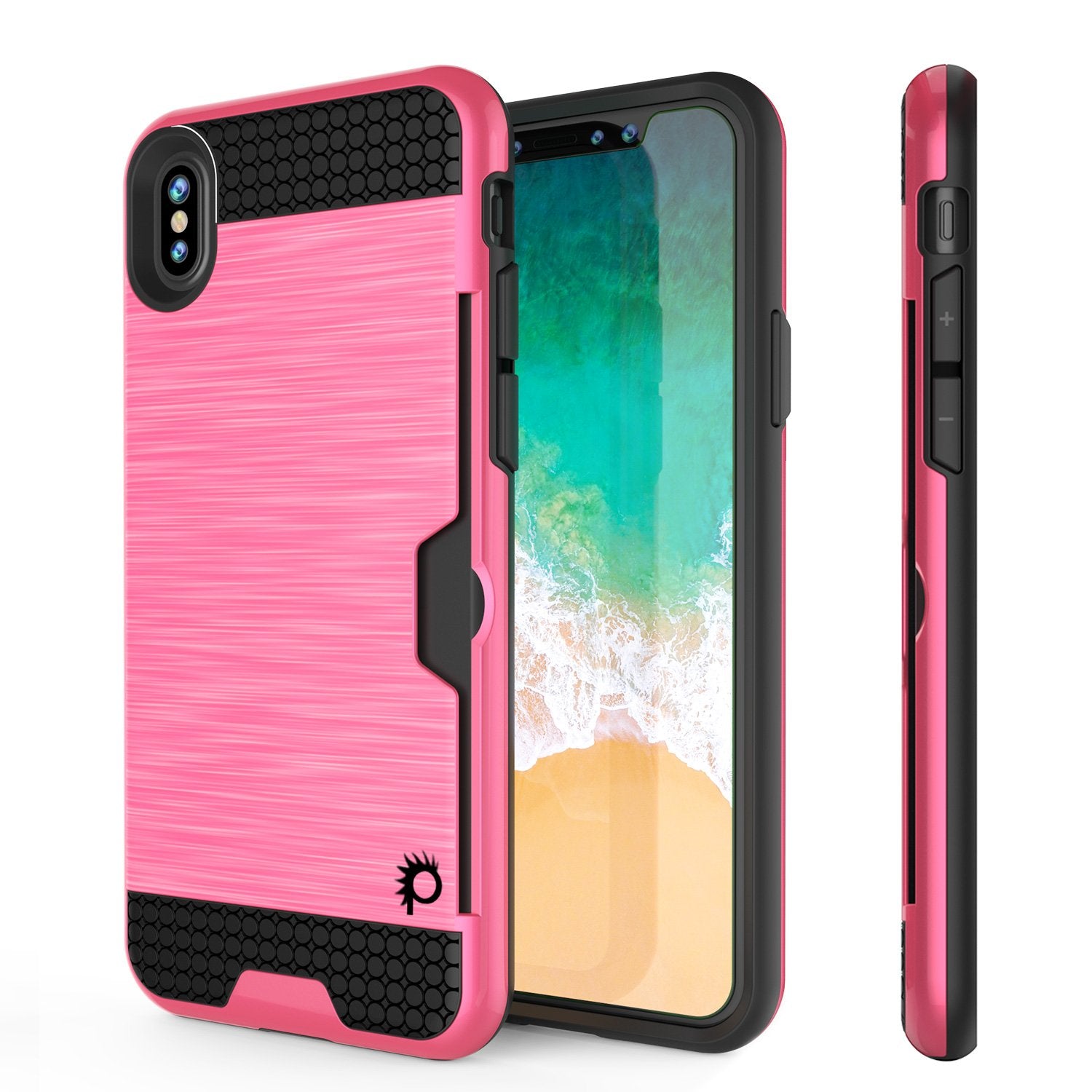 iPhone X Case, PUNKcase [SLOT Series] Slim Fit Dual-Layer Armor Cover & Tempered Glass PUNKSHIELD Screen Protector for Apple iPhone X [Pink] - PunkCase NZ