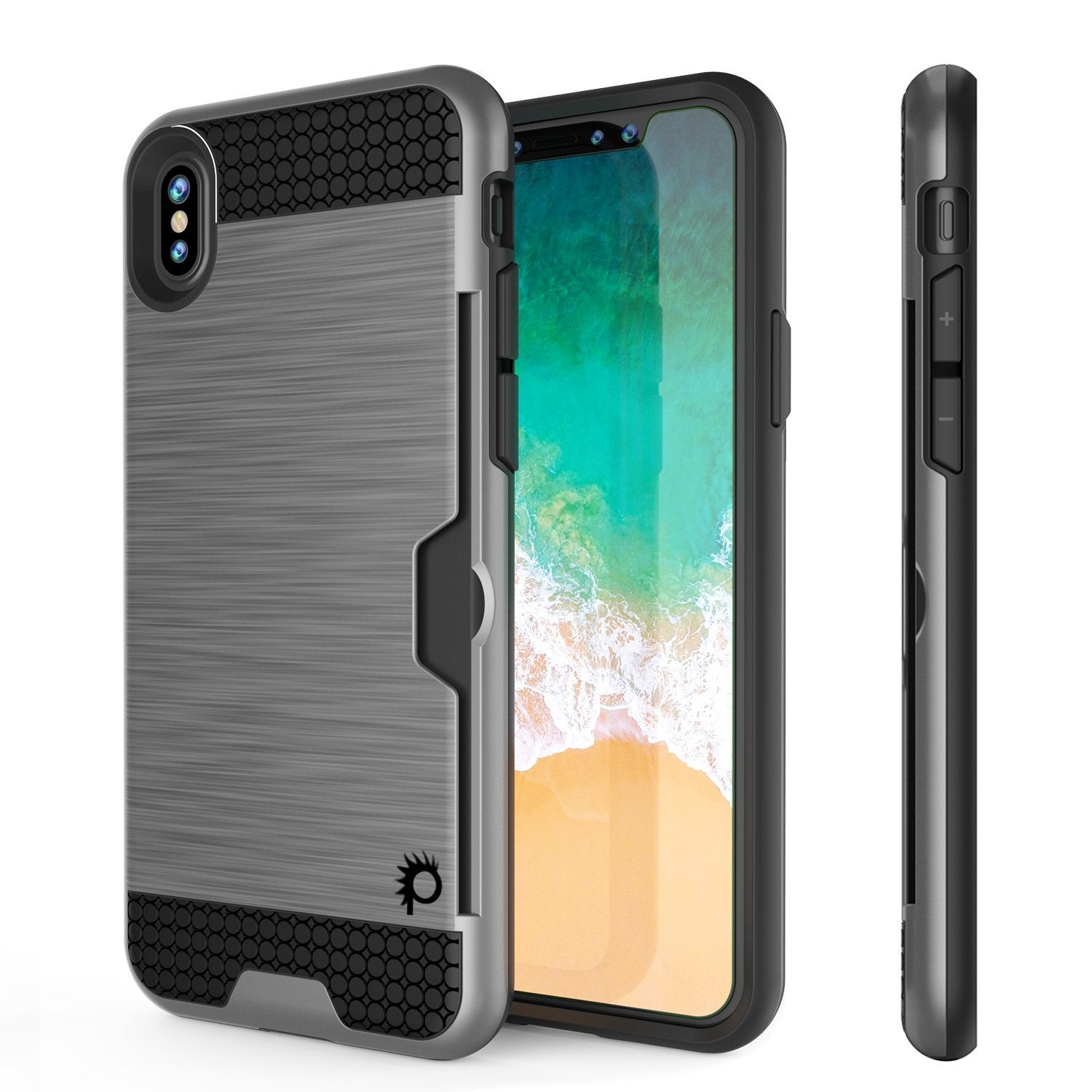 iPhone XR Case, PUNKcase [SLOT Series] Slim Fit Dual-Layer Armor Cover [Silver] - PunkCase NZ