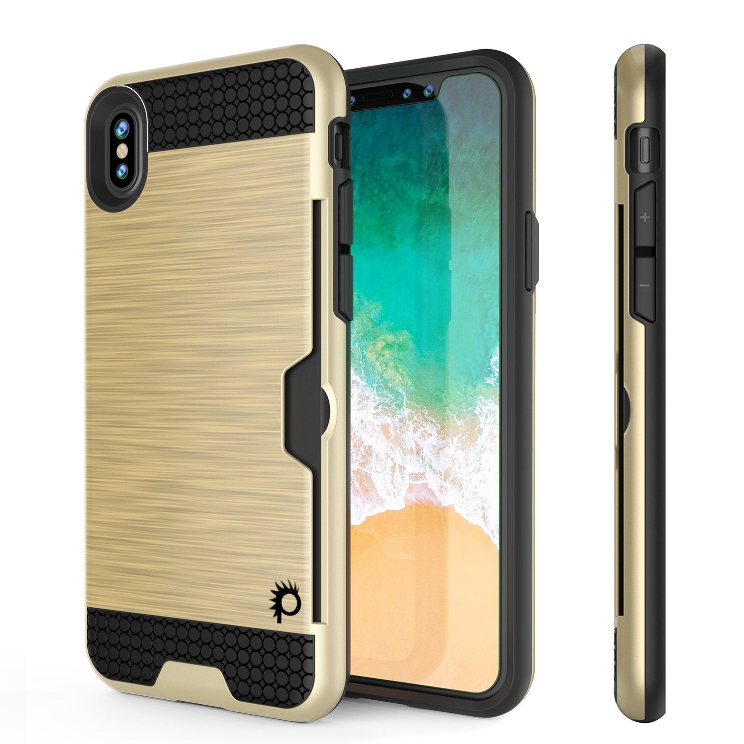 iPhone XR Case, PUNKcase [SLOT Series] Slim Fit Dual-Layer Armor Cover [Gold] - PunkCase NZ