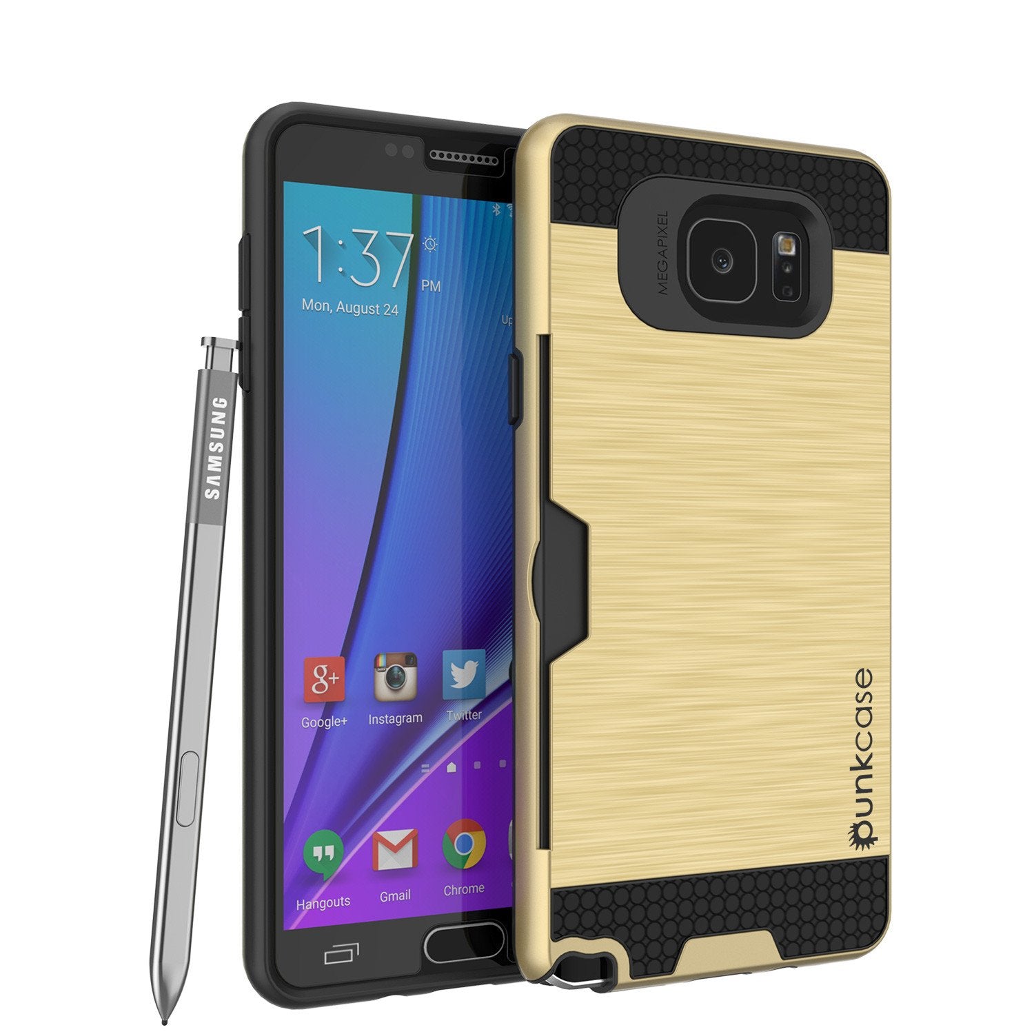 Galaxy Note 5 Case PunkCase SLOT Gold Series Slim Armor Soft Cover Case w/ Tempered Glass - PunkCase NZ