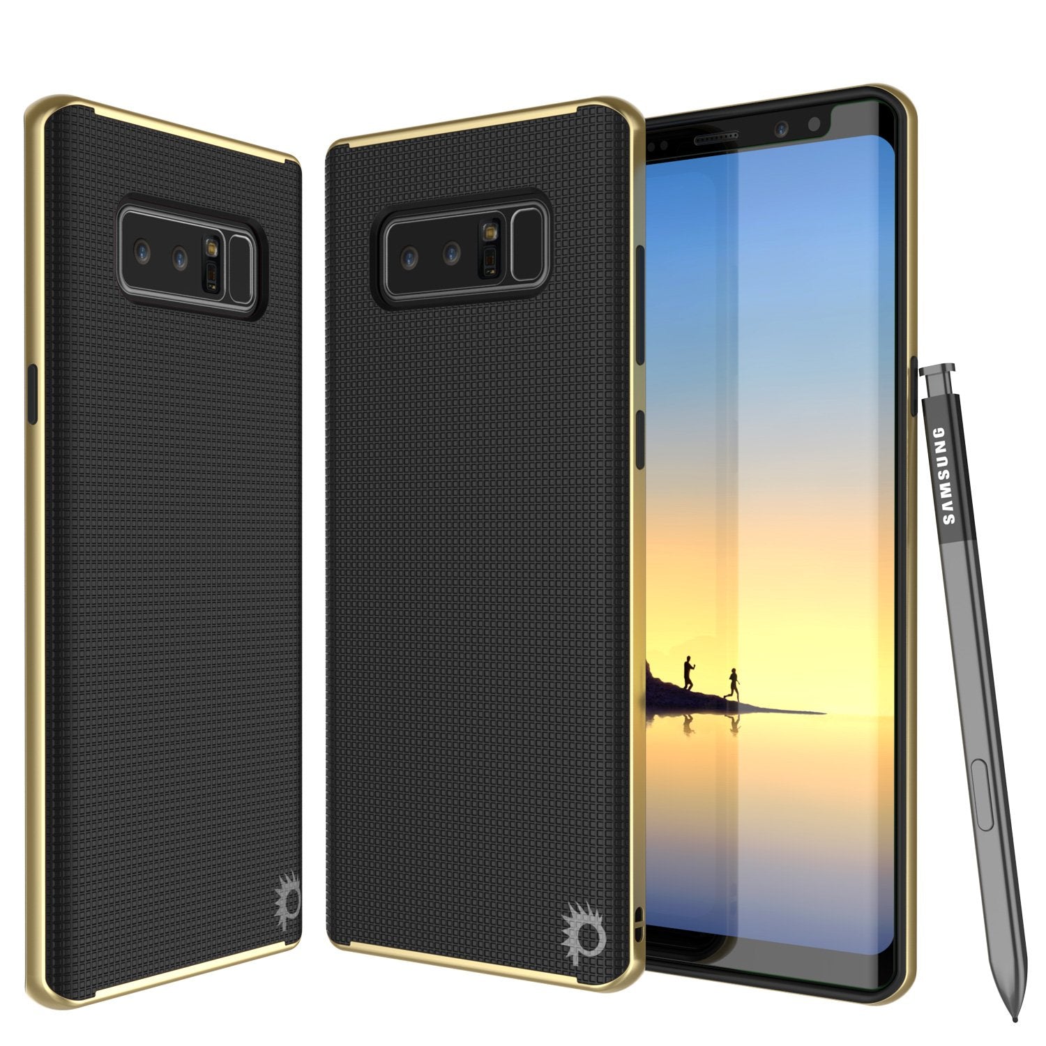 Galaxy Note 8 Case, PunkCase [Stealth Series] Hybrid 3-Piece Shockproof Dual Layer Cover [Non-Slip] [Soft TPU + PC Bumper] with PUNKSHIELD Screen Protector for Samsung Note 8 [Gold]