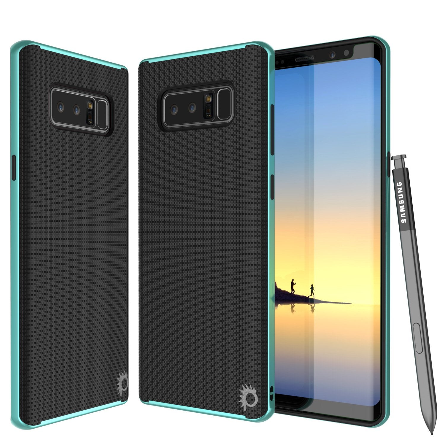 Galaxy Note 8 Case, PunkCase [Stealth Series] Hybrid 3-Piece Shockproof Dual Layer Cover [Non-Slip] [Soft TPU + PC Bumper] with PUNKSHIELD Screen Protector for Samsung Note 8 [Teal]