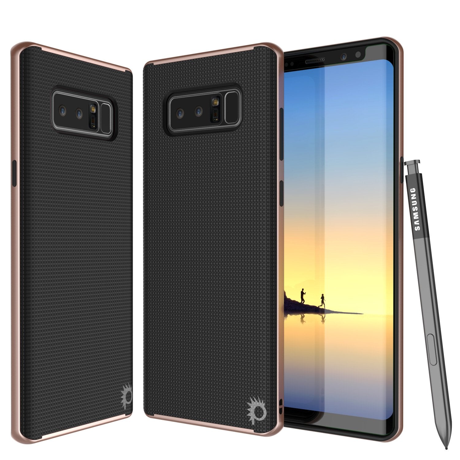 Galaxy Note 8 Case, PunkCase [Stealth Series] Hybrid 3-Piece Shockproof Dual Layer Cover [Non-Slip] [Soft TPU + PC Bumper] with PUNKSHIELD Screen Protector for Samsung Note 8 [Rose Gold]