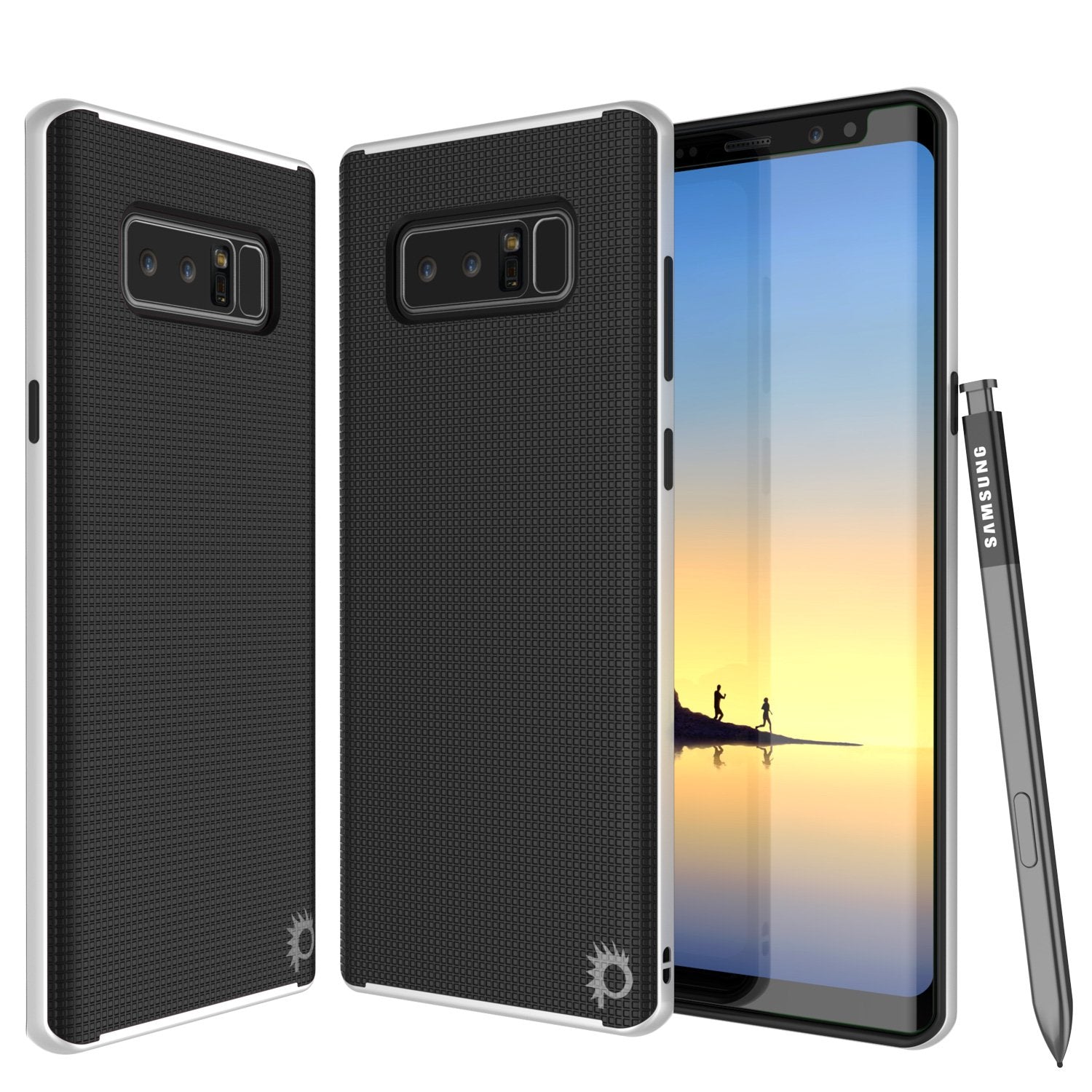 Galaxy Note 8 Case, PunkCase [Stealth Series] Hybrid 3-Piece Shockproof Dual Layer Cover [Non-Slip] [Soft TPU + PC Bumper] with PUNKSHIELD Screen Protector for Samsung Note 8 [White]