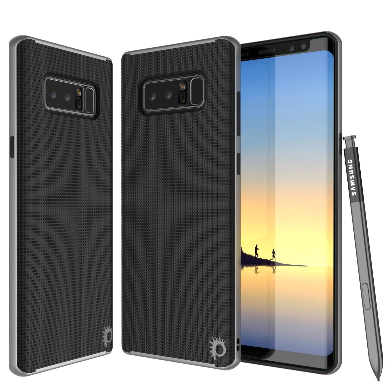 Galaxy Note 8 Case, PunkCase [Stealth Series] Hybrid 3-Piece Shockproof Dual Layer Cover [Non-Slip] [Soft TPU + PC Bumper] with PUNKSHIELD Screen Protector for Samsung Note 8 [Silver]