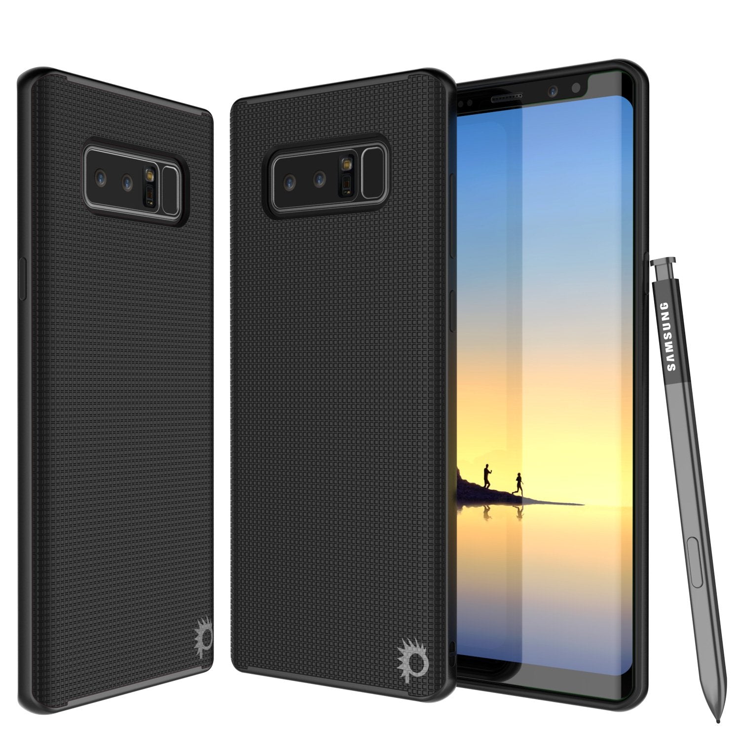 Galaxy Note 8 Case, PunkCase [Stealth Series] Hybrid 3-Piece Shockproof Dual Layer Cover [Non-Slip] [Soft TPU + PC Bumper] with PUNKSHIELD Screen Protector for Samsung Note 8 [Black] - PunkCase NZ