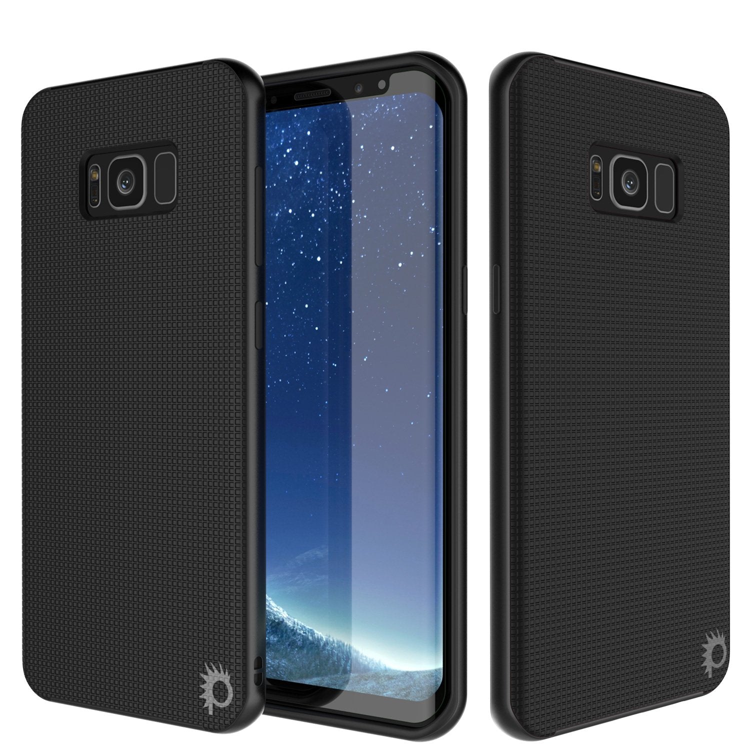 Galaxy S8 PLUS Case, PunkCase [Stealth Series] Hybrid 3-Piece Shockproof Dual Layer Cover [Non-Slip] [Soft TPU + PC Bumper] with PUNKSHIELD Screen Protector for Samsung S8+ [Black]