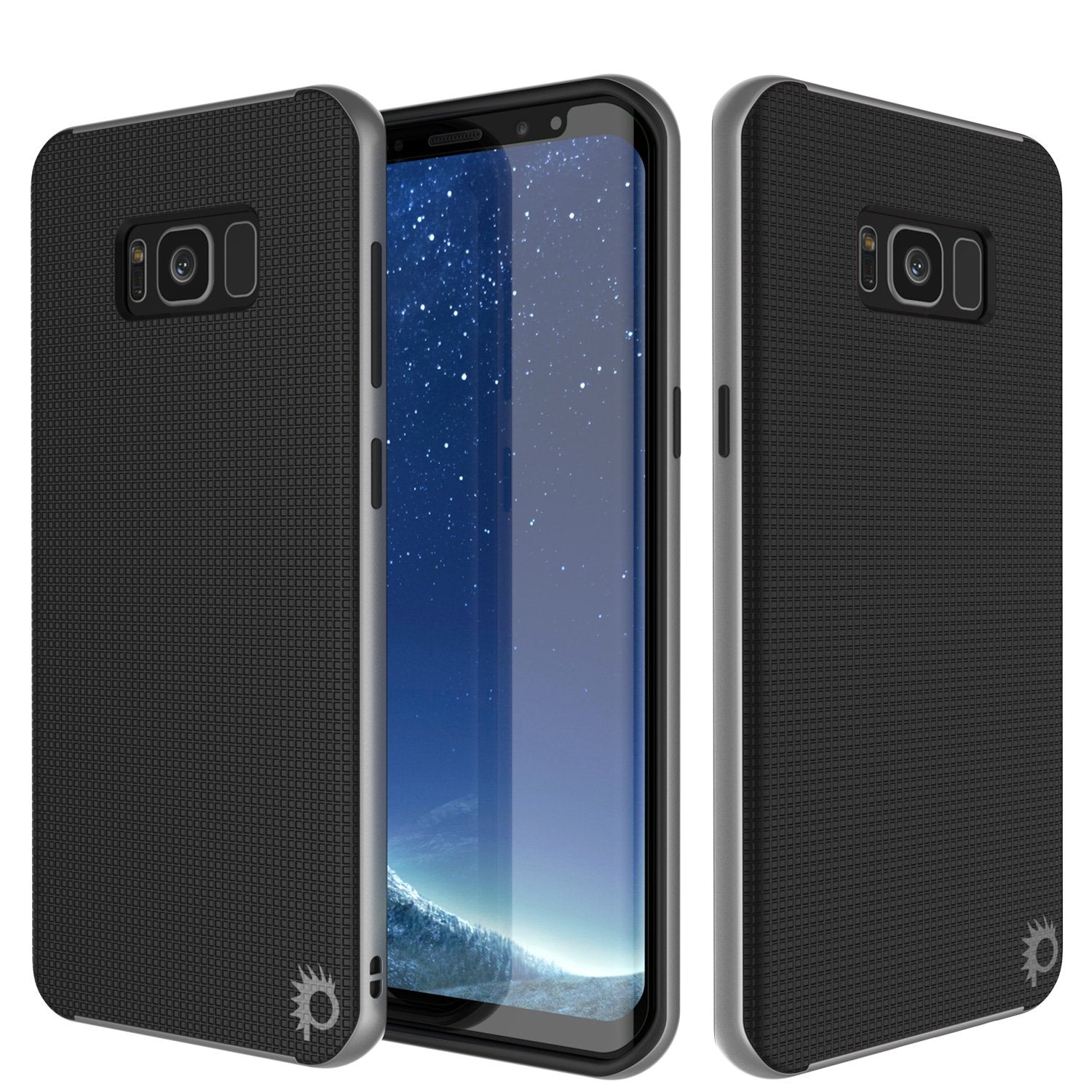 Galaxy S8 Case, PunkCase [Stealth Series] Hybrid 3-Piece Shockproof Dual Layer Cover [Non-Slip] [Soft TPU + PC Bumper] with PUNKSHIELD Screen Protector for Samsung S8 Edge [Silver]