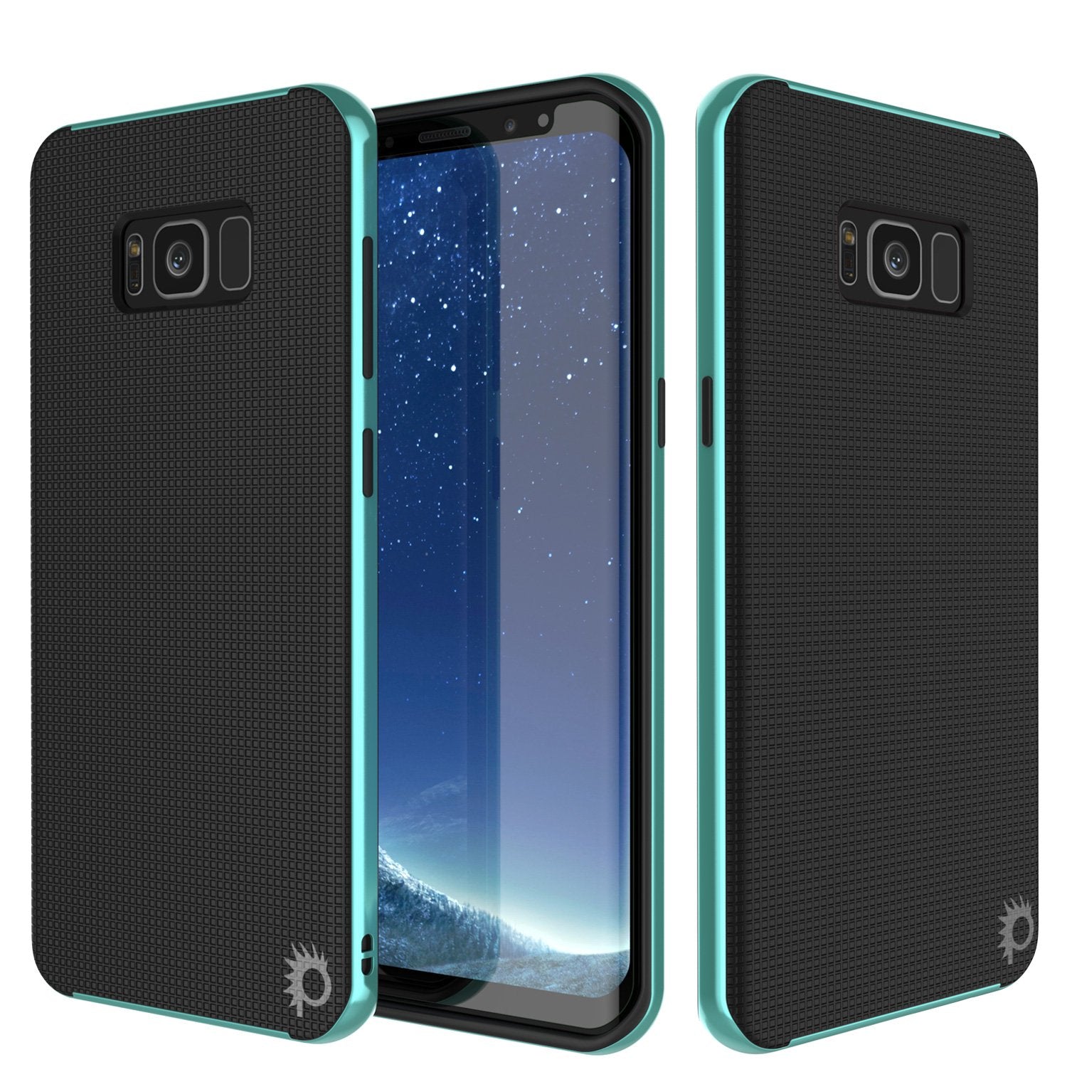 Galaxy S8 Case, PunkCase [Stealth Series] Hybrid 3-Piece Shockproof Dual Layer Cover [Non-Slip] [Soft TPU + PC Bumper] with PUNKSHIELD Screen Protector for Samsung S8 Edge [Teal]