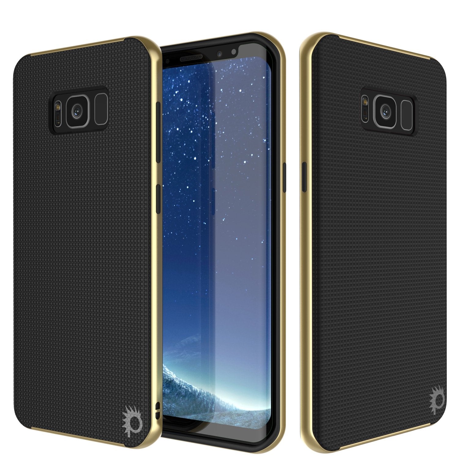 Galaxy S8 PLUS Case, PunkCase [Stealth Series] Hybrid 3-Piece Shockproof Dual Layer Cover [Non-Slip] [Soft TPU + PC Bumper] with PUNKSHIELD Screen Protector for Samsung S8+ [Gold]