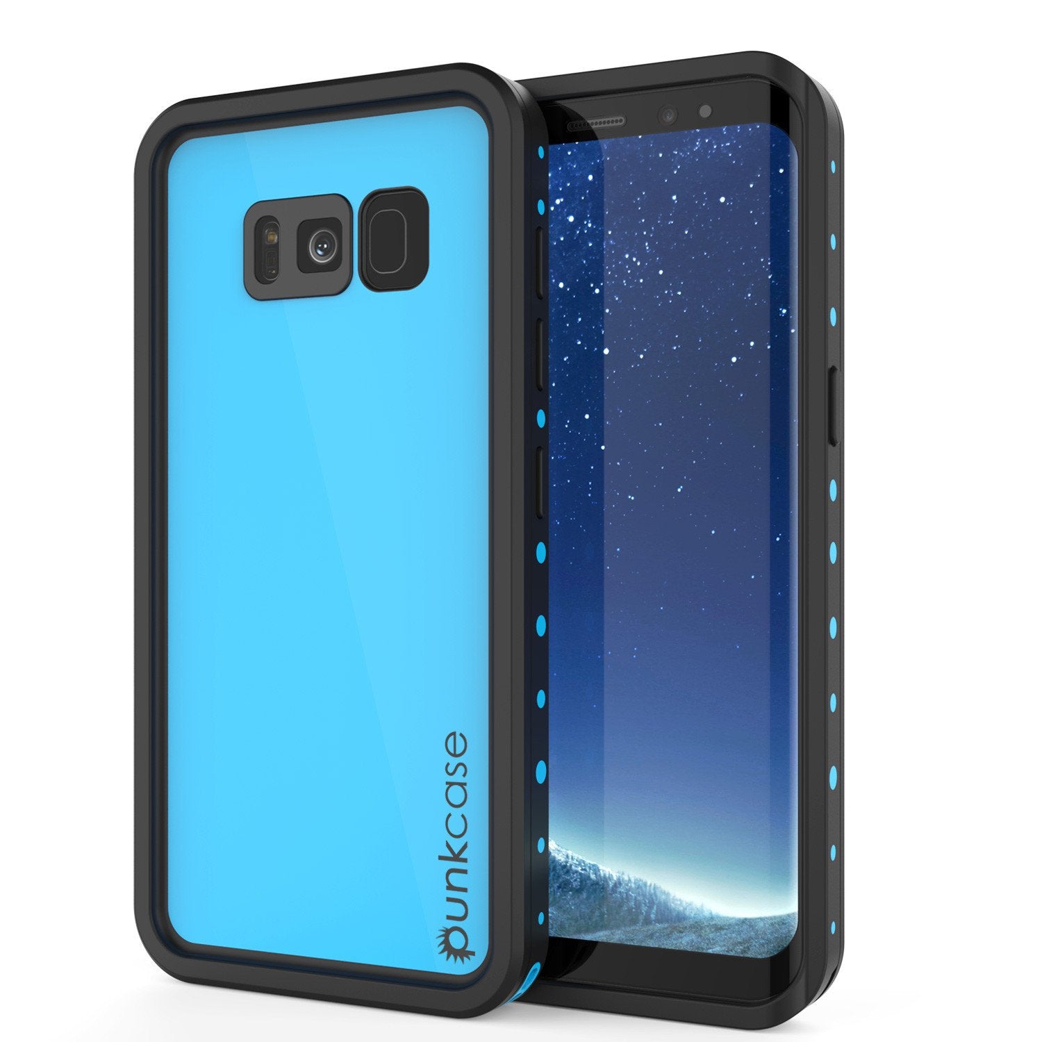 Galaxy S8 Plus Waterproof Case PunkCase StudStar Light Blue Thin 6.6ft Underwater IP68 ShockProof