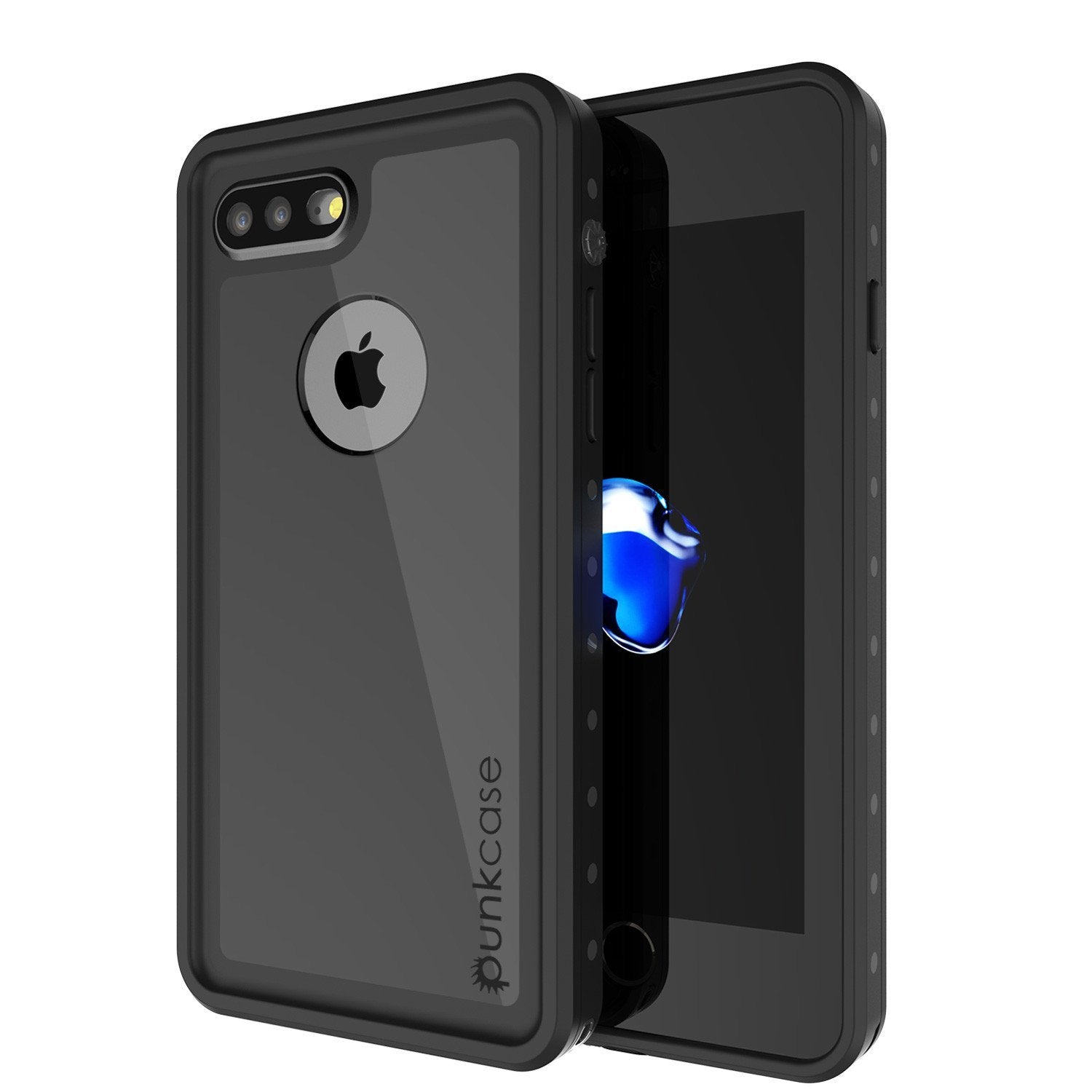 iPhone 8 Plus Waterproof IP68 Case, Punkcase [Black] [StudStar Series] [Slim Fit] [Dirtproof]
