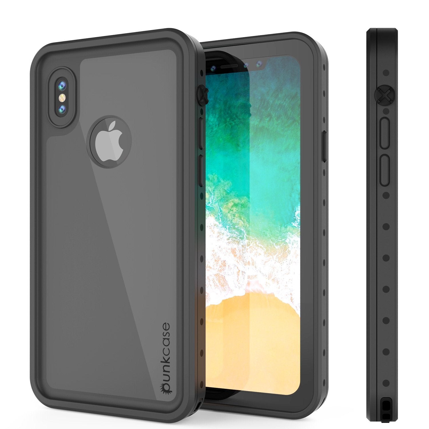 iPhone XS Max Waterproof IP68 Case, Punkcase [Black] [StudStar Series] [Slim Fit] [Dirtproof]