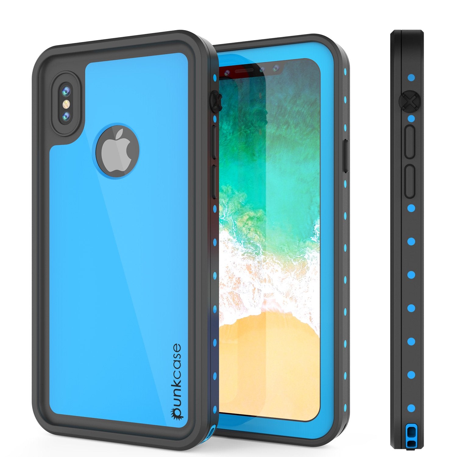 iPhone X Waterproof IP68 Case, Punkcase [Light blue] [StudStar Series] [Slim Fit] [Dirtproof] - PunkCase NZ