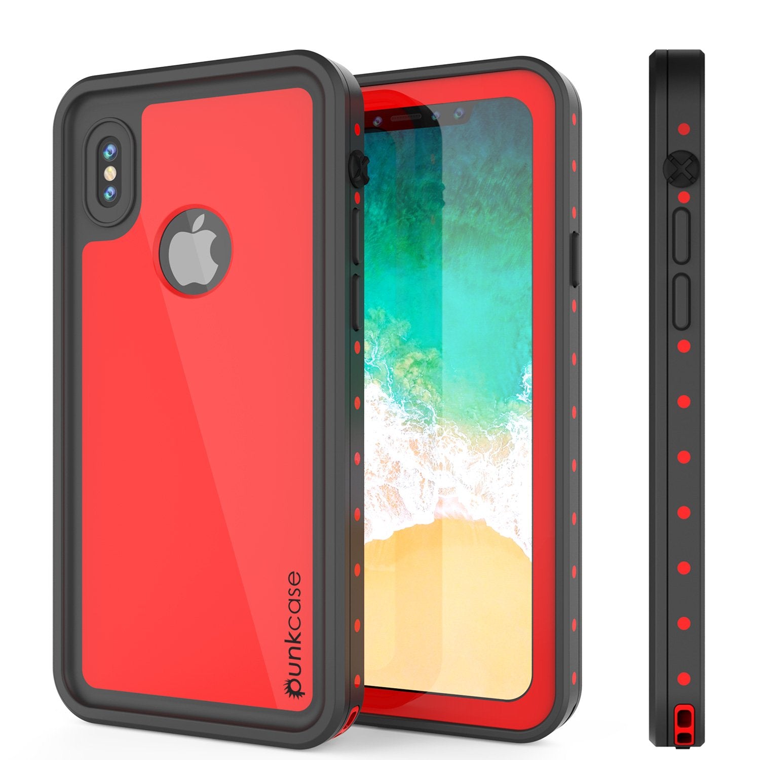 iPhone X Waterproof IP68 Case, Punkcase [Red] [StudStar Series] [Slim Fit] [Dirtproof] - PunkCase NZ