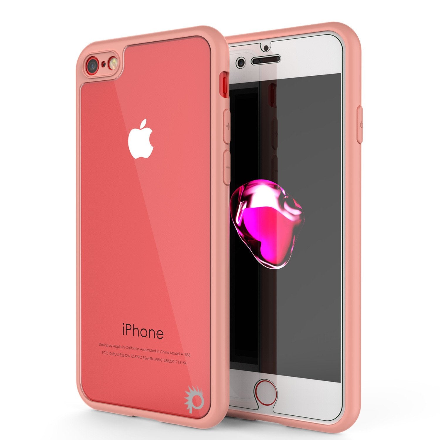 iPhone 7 Case [MASK Series] [PINK] Full Body Hybrid Dual Layer TPU Cover W/ protective Tempered Glass Screen Protector - PunkCase NZ