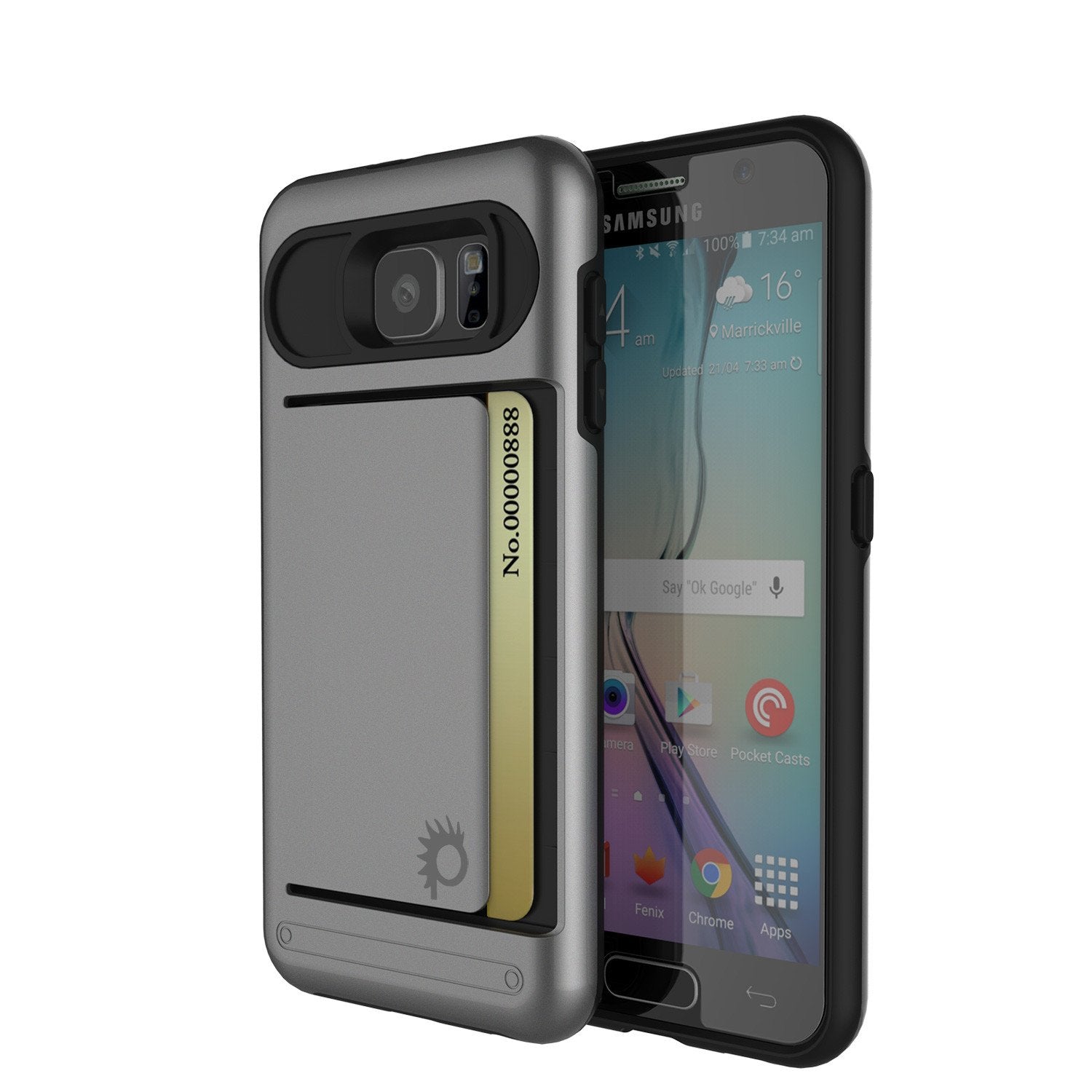 Galaxy s6 Case PunkCase CLUTCH Grey Series Slim Armor Soft Cover Case w/ Tempered Glass - PunkCase NZ