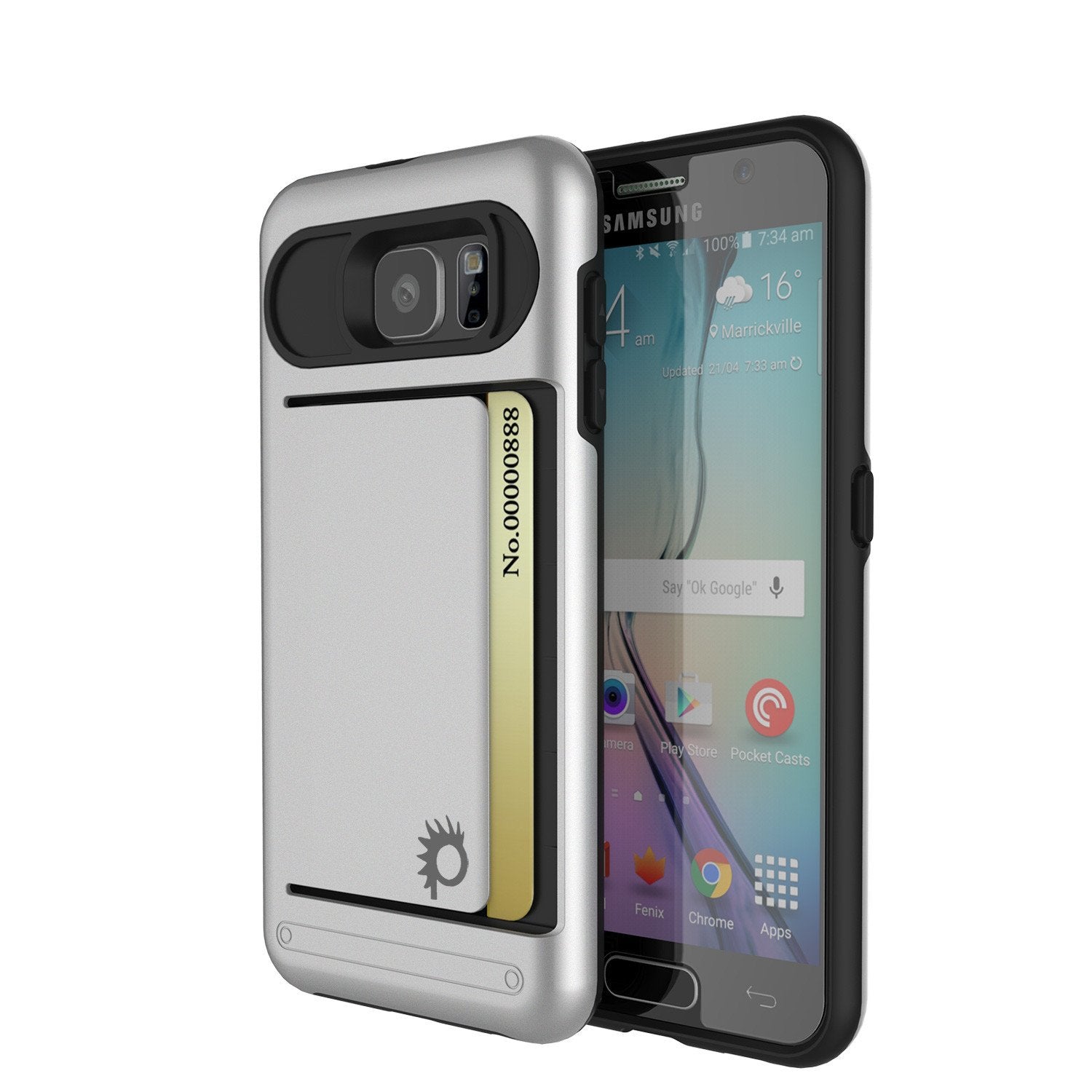 Galaxy S6 EDGE Plus Case PunkCase CLUTCH Silver Series Slim Armor Soft Cover w/ Screen Protector