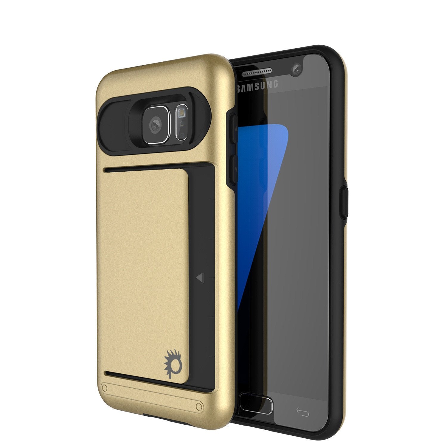 Galaxy S7 EDGE Case PunkCase CLUTCH Gold Series Slim Armor Soft Cover Case w/ Screen Protector