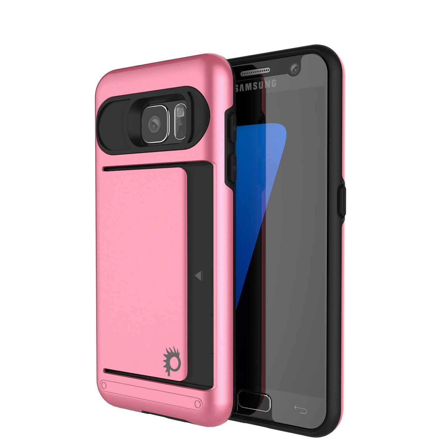 Galaxy s7 Case PunkCase CLUTCH Pink Series Slim Armor Soft Cover Case w/ Tempered Glass