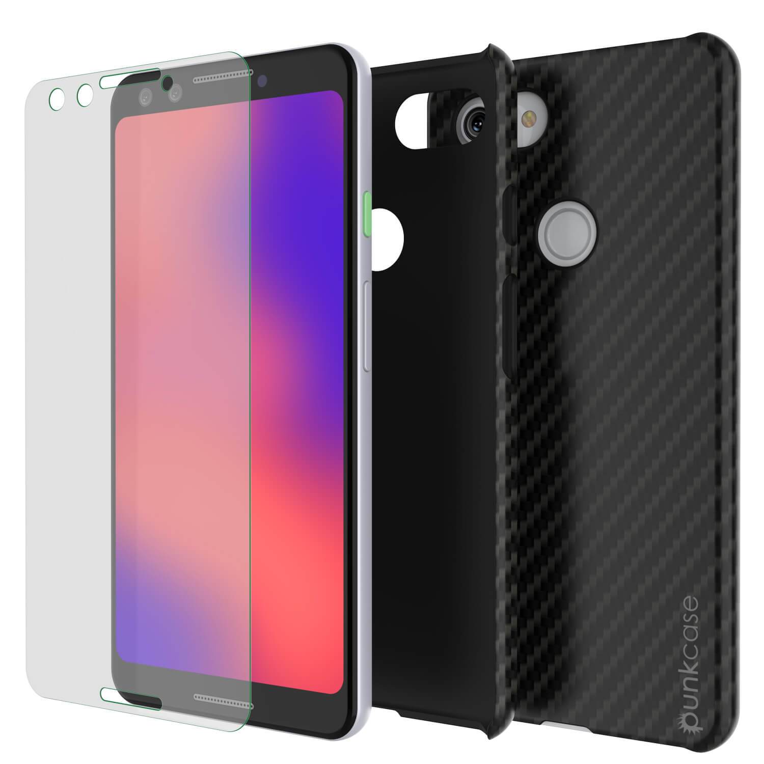 Google pixel 3 CarbonShield Heavy Duty & Ultra Thin 2  Leather Cover - PunkCase NZ