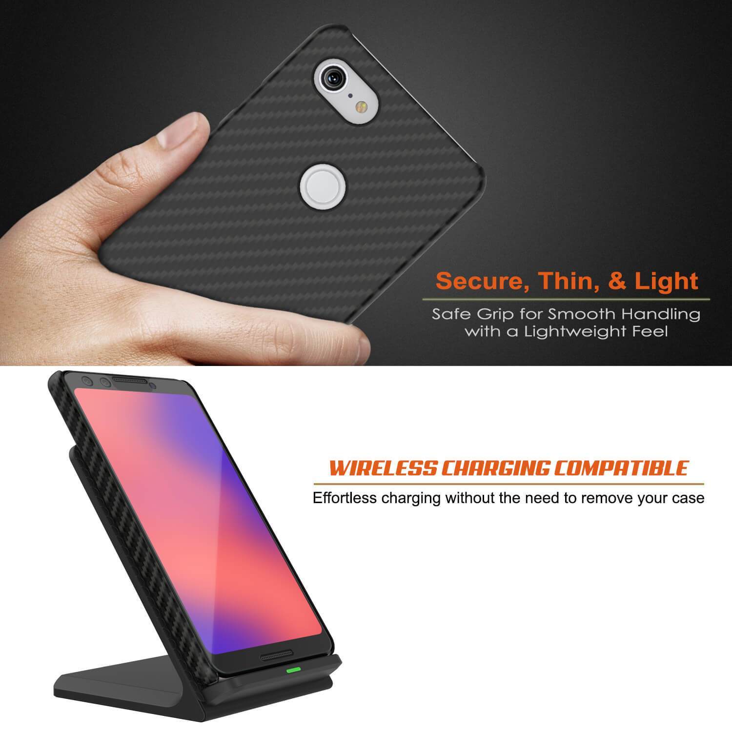 Google Pixel 4 CarbonShield Heavy Duty & Ultra Thin Leather Cover